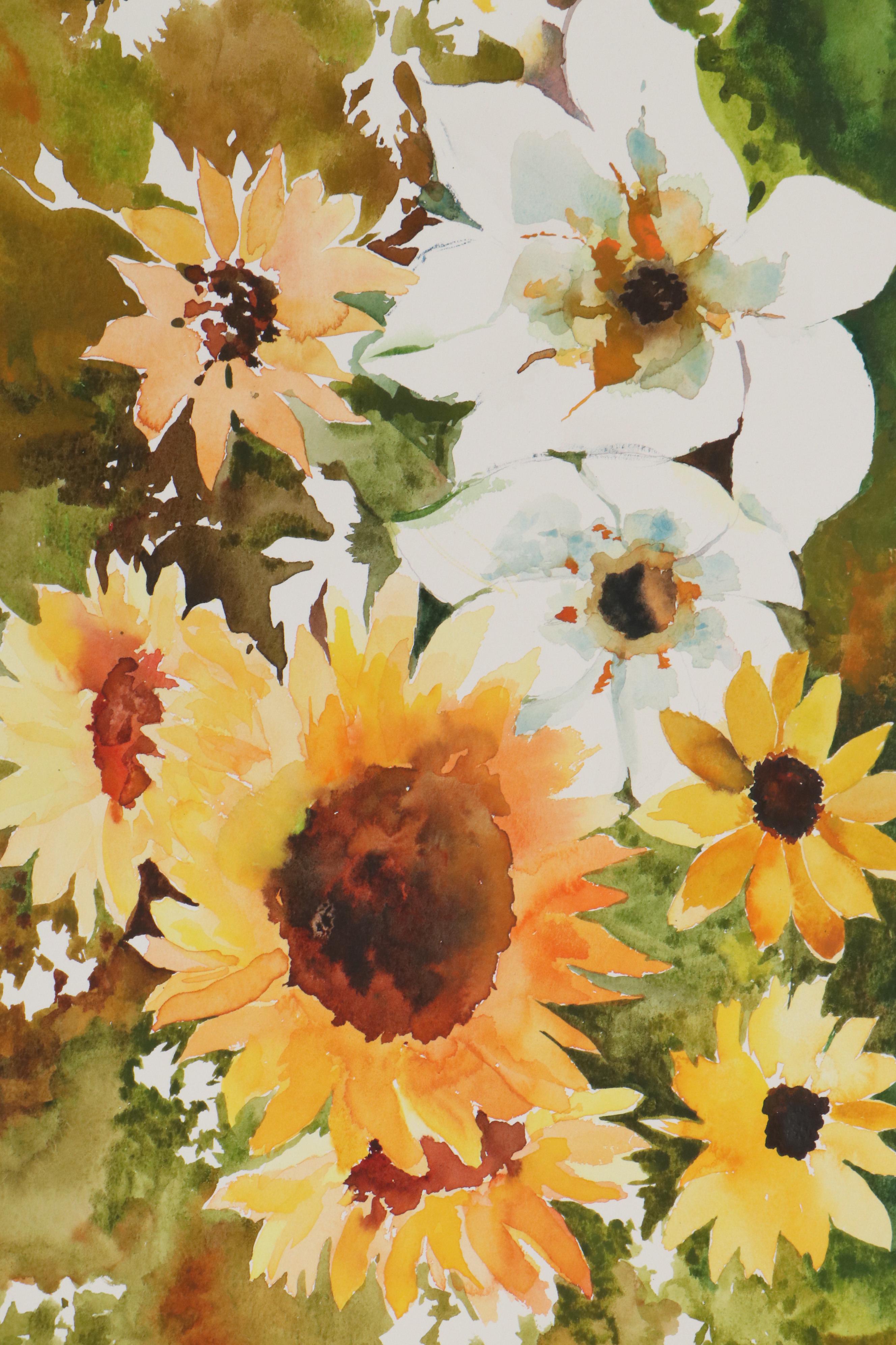 Sharon Leonard Floral Watercolor Paintings