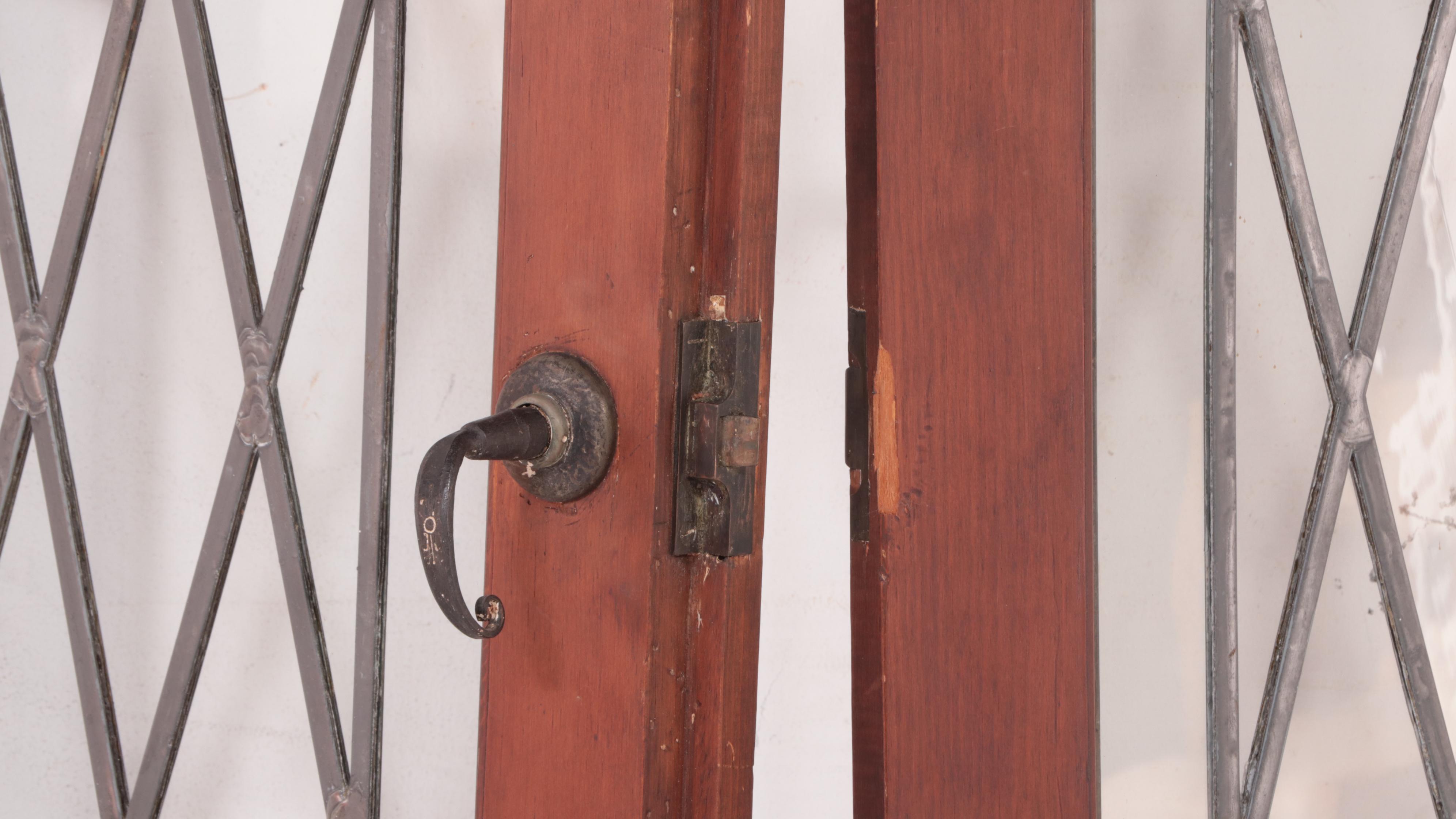 Pair of Leaded Glass French Doors