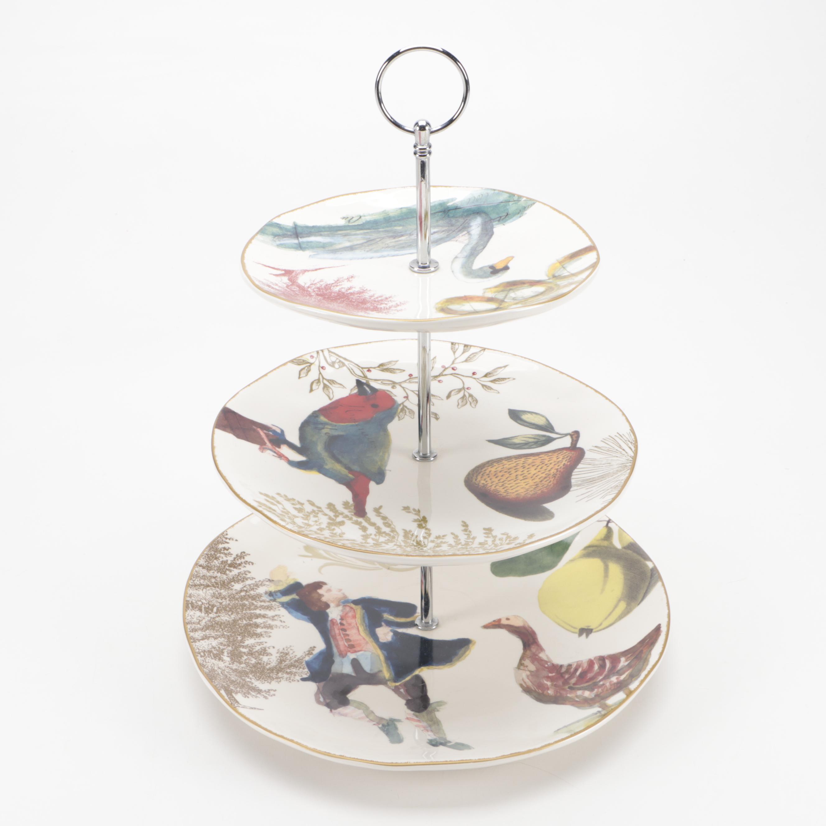 Williams-Sonoma "12 Days of Christmas" Three Tiered Server and Mugs