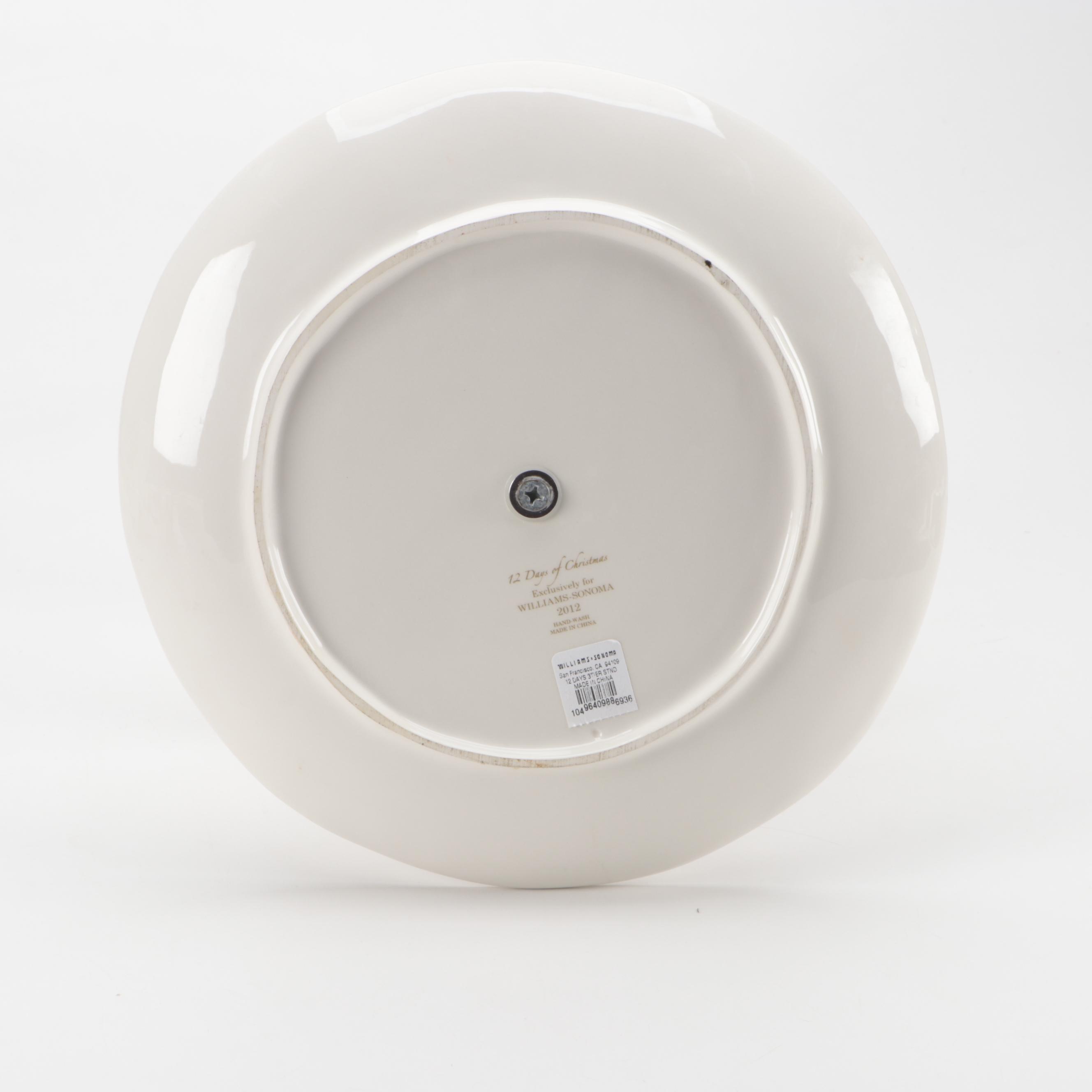 Williams-Sonoma "12 Days of Christmas" Three Tiered Server and Mugs