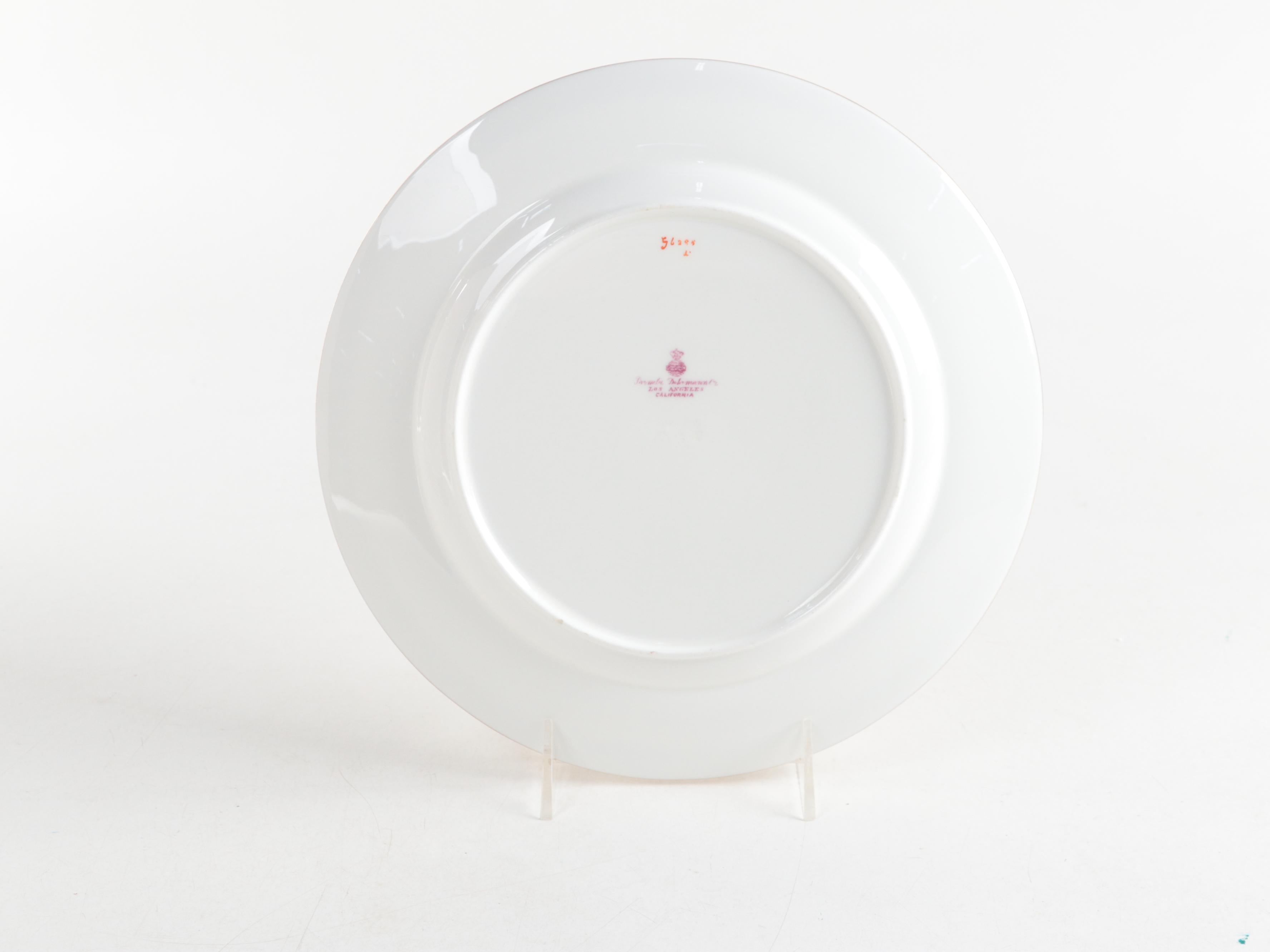 Minton Gilt Rimmed Bone China Dinner Plates with Other Egg Motif Salad Plates