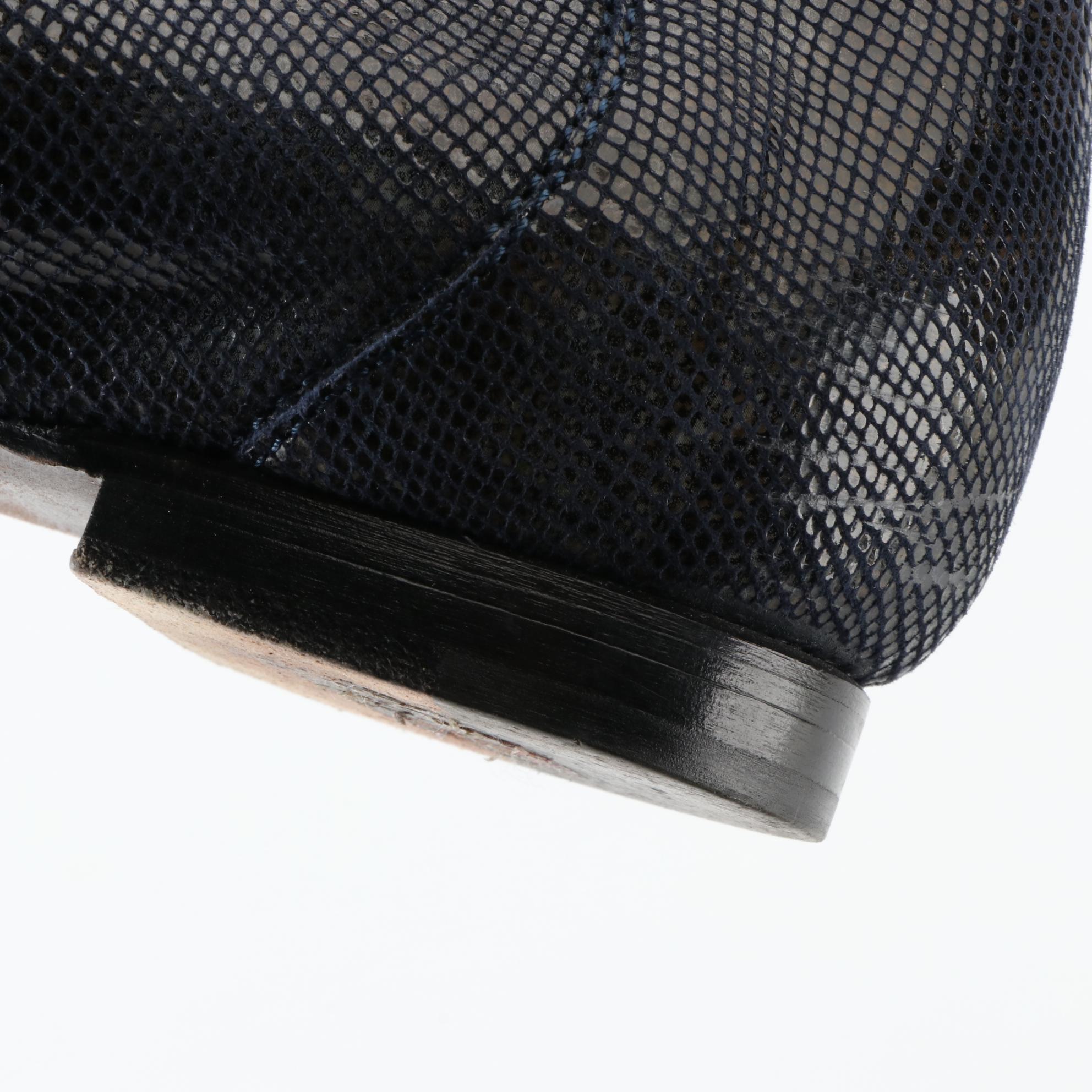 AGL Cap Toe Ballet Flats in Navy Suede and Patent Leather