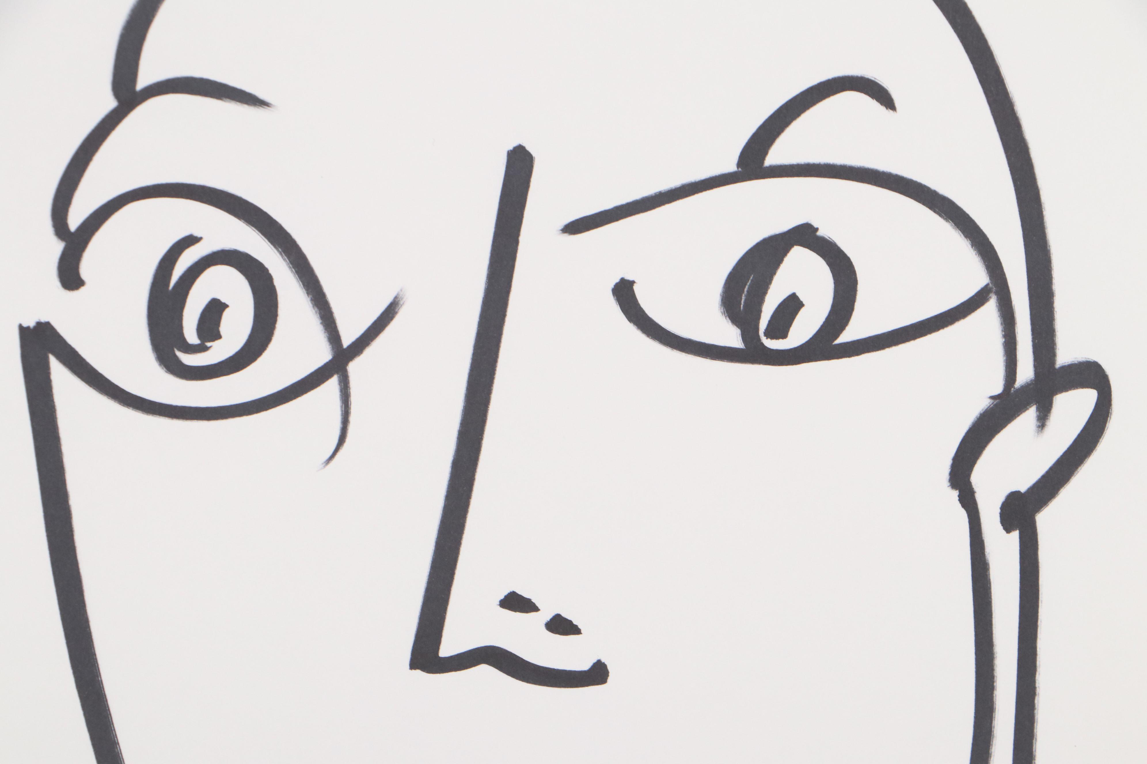 Peter Keil Abstract Portrait Ink Drawing