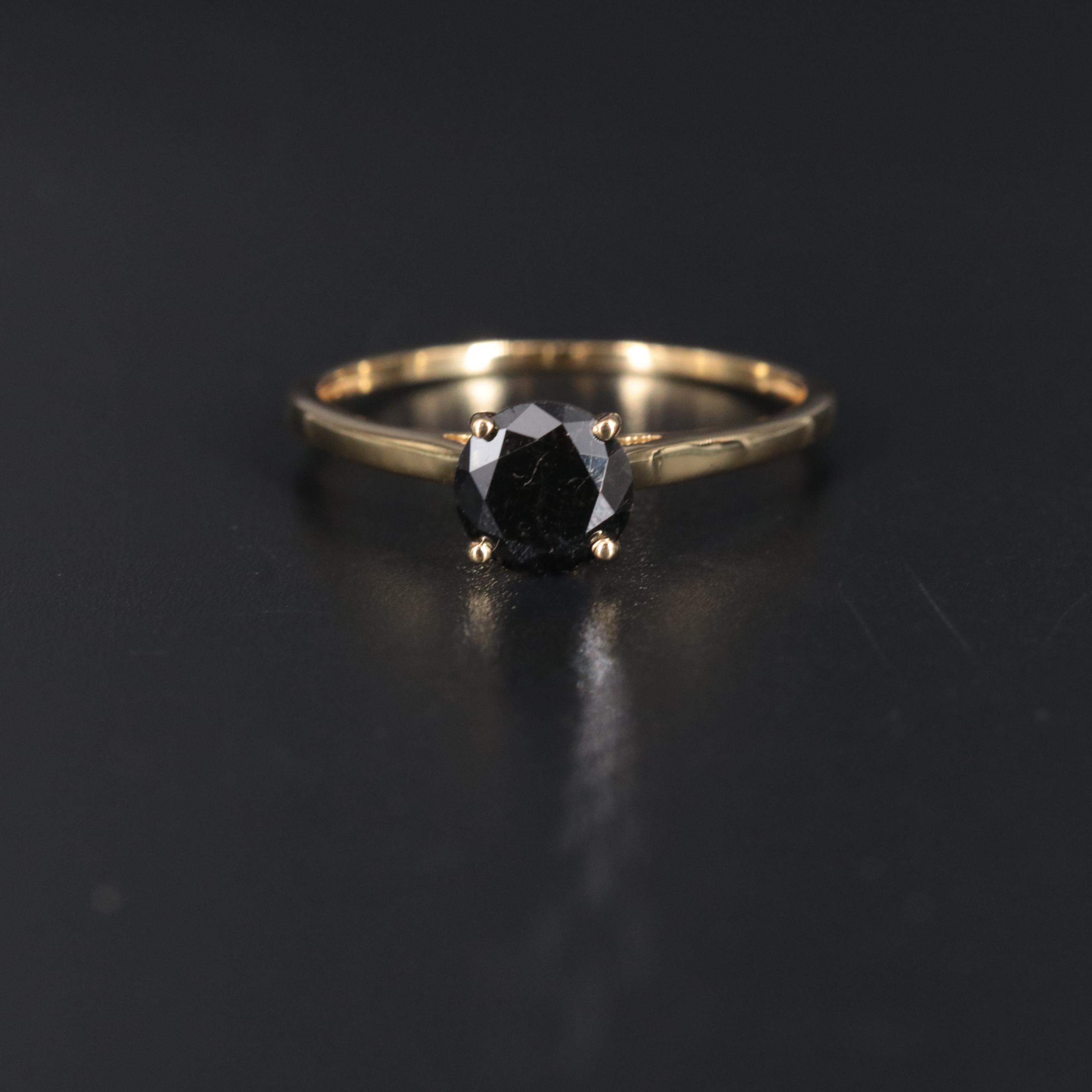 14K Black Diamond Ring