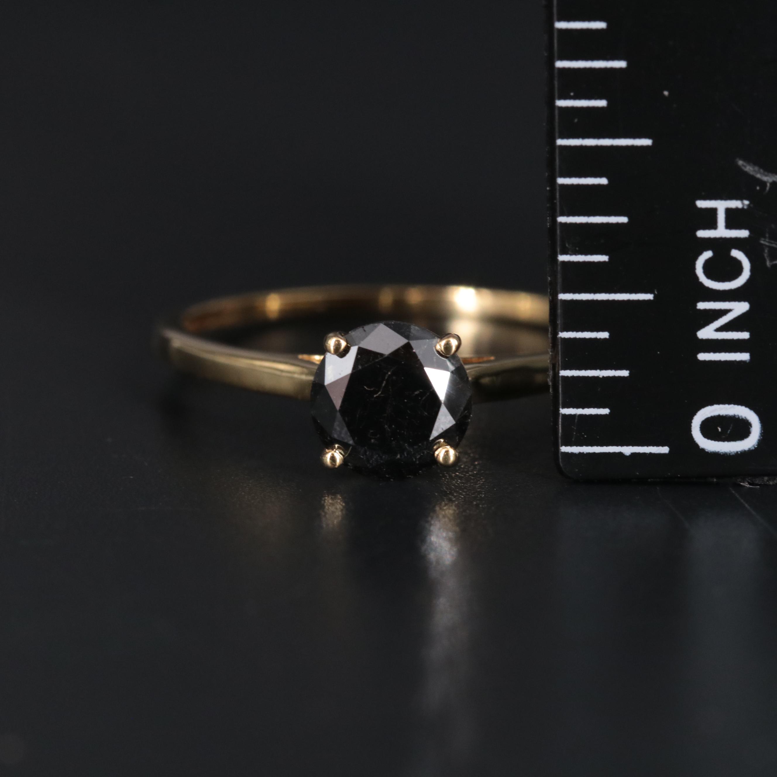 14K Black Diamond Ring