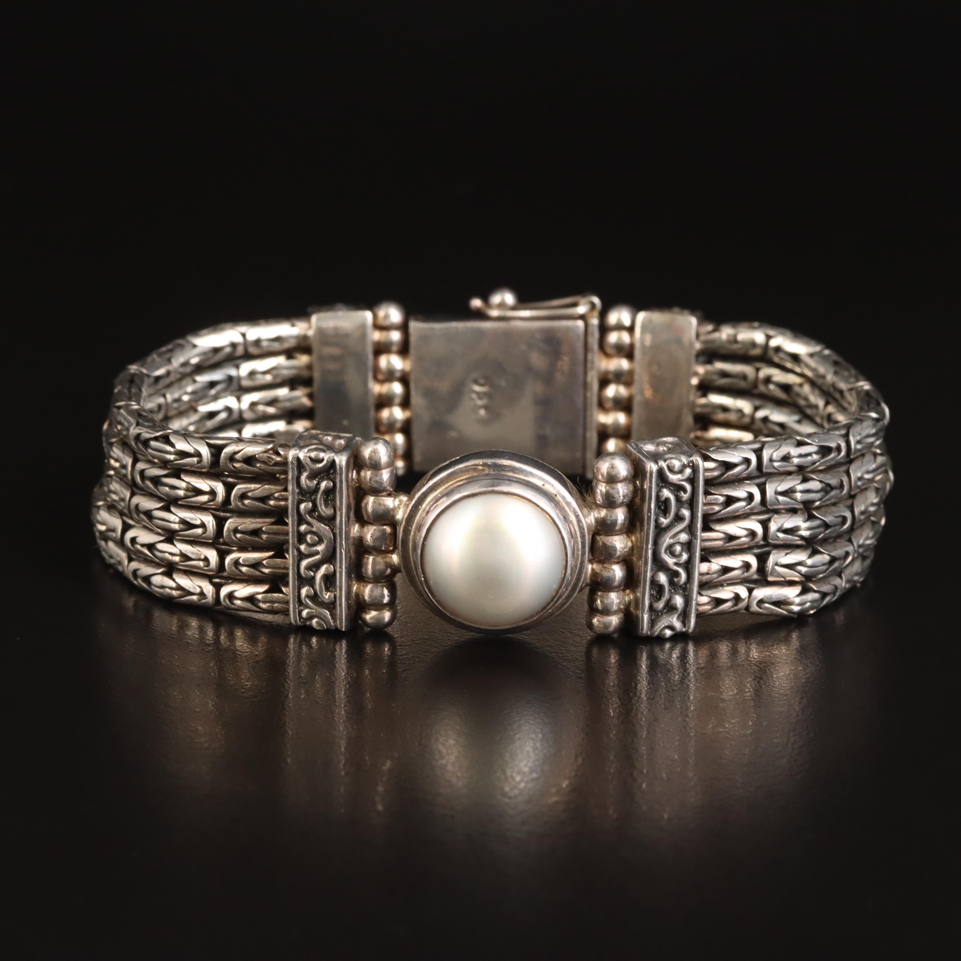 Sterling Pearl Multi-Strand Bracelet