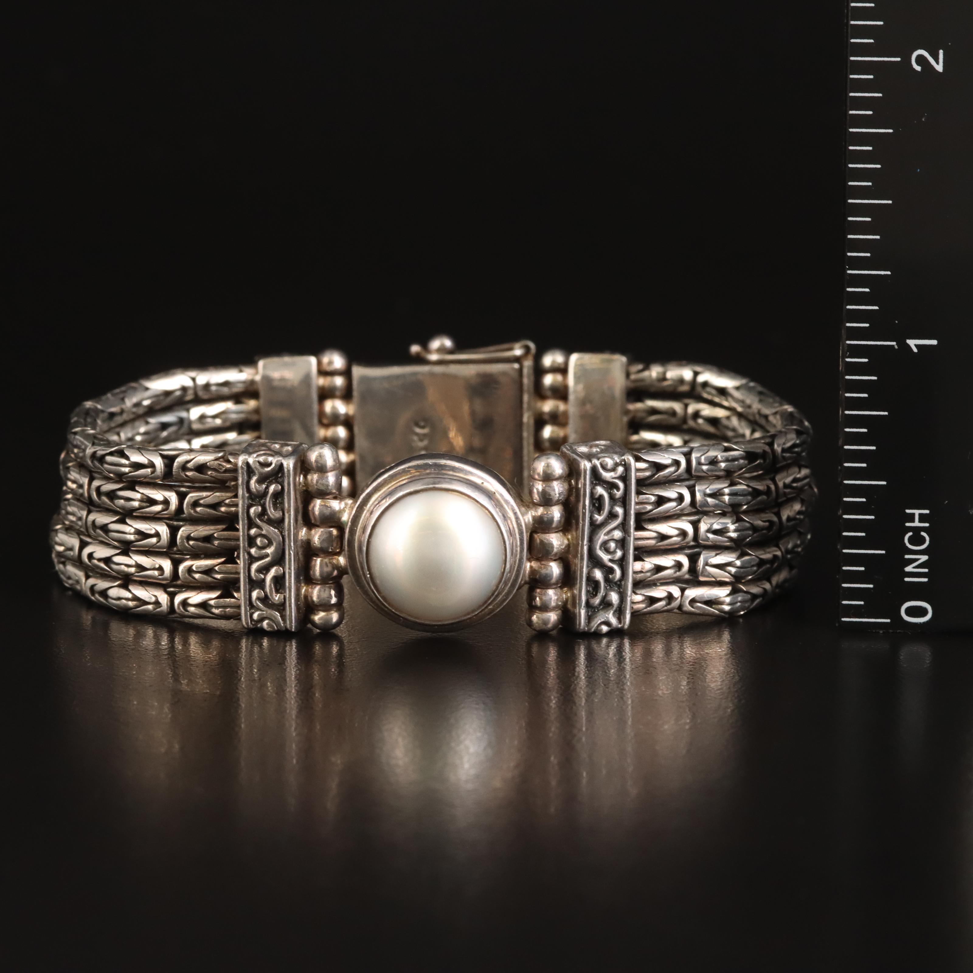 Sterling Pearl Multi-Strand Bracelet