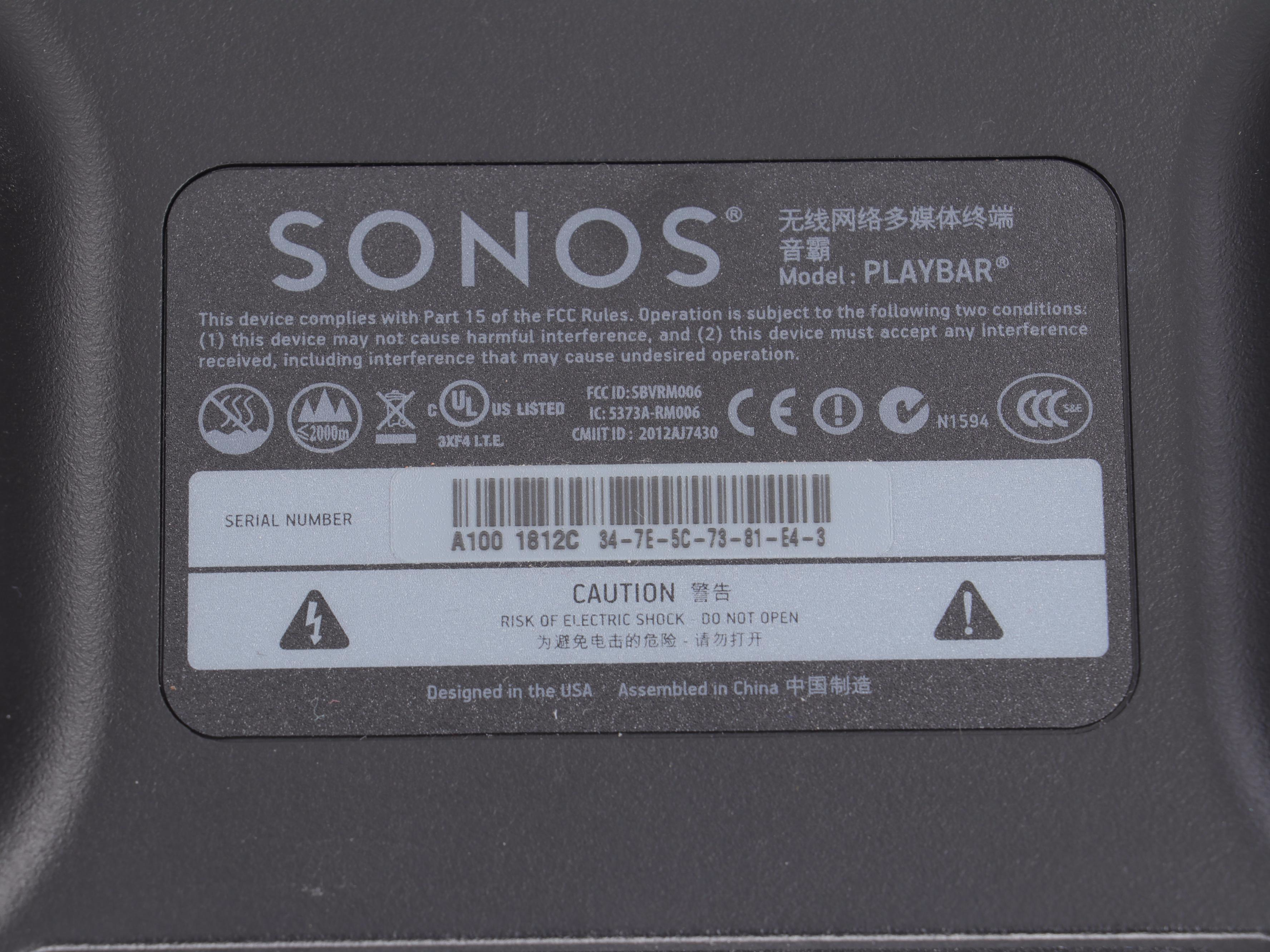 Sonos Playbar Mounted Surround Sound Entertainment Speaker Sound Bar