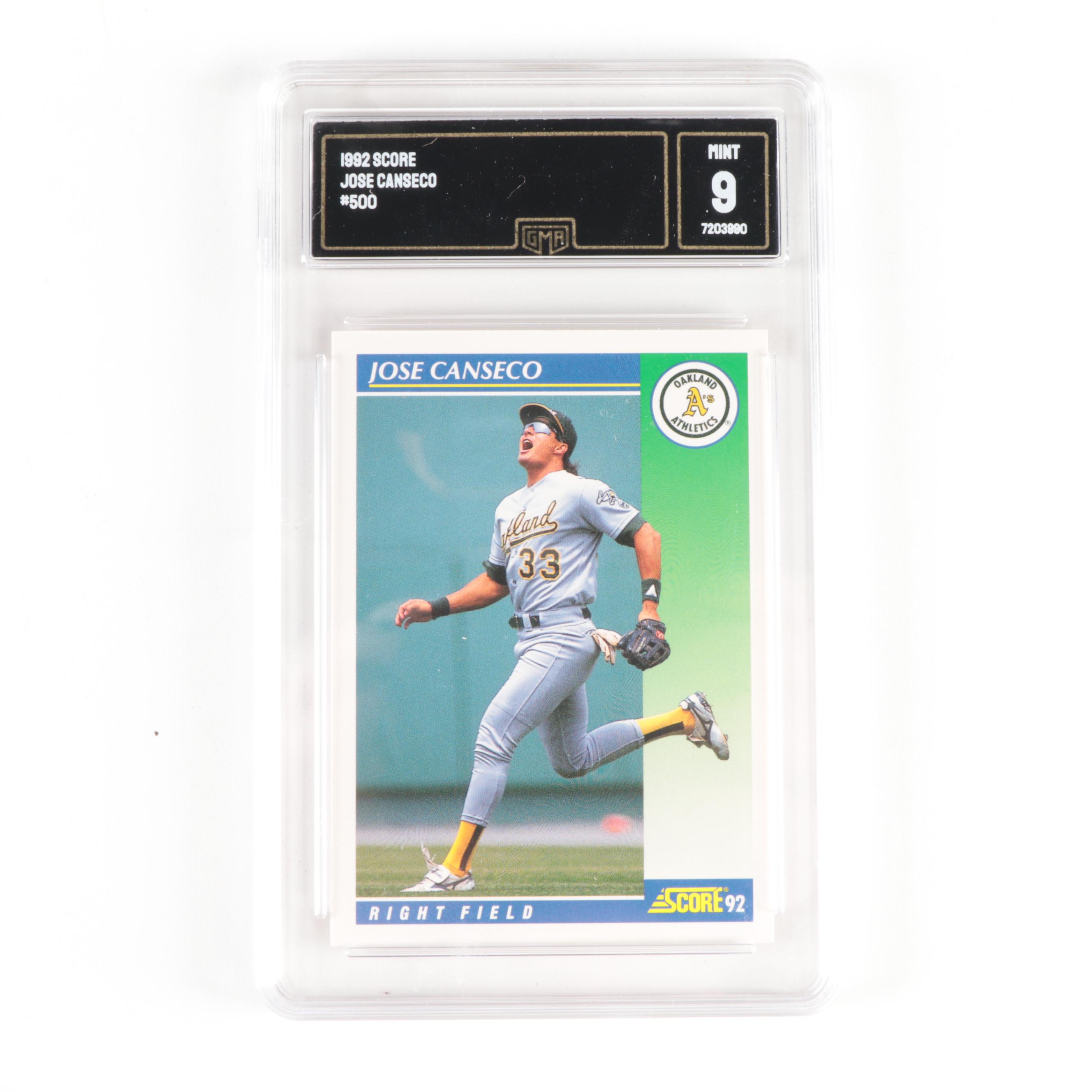 1992 Score Jose Canseco #500 Slabbed Baseball Card