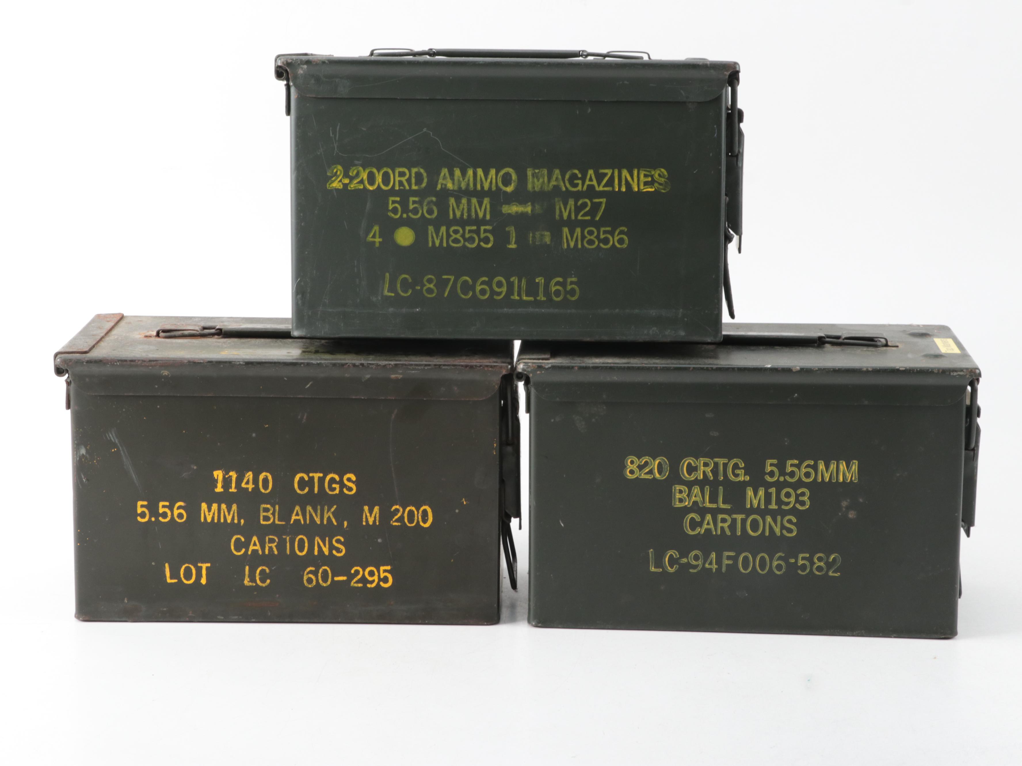 Six Metal Ammunition Cans