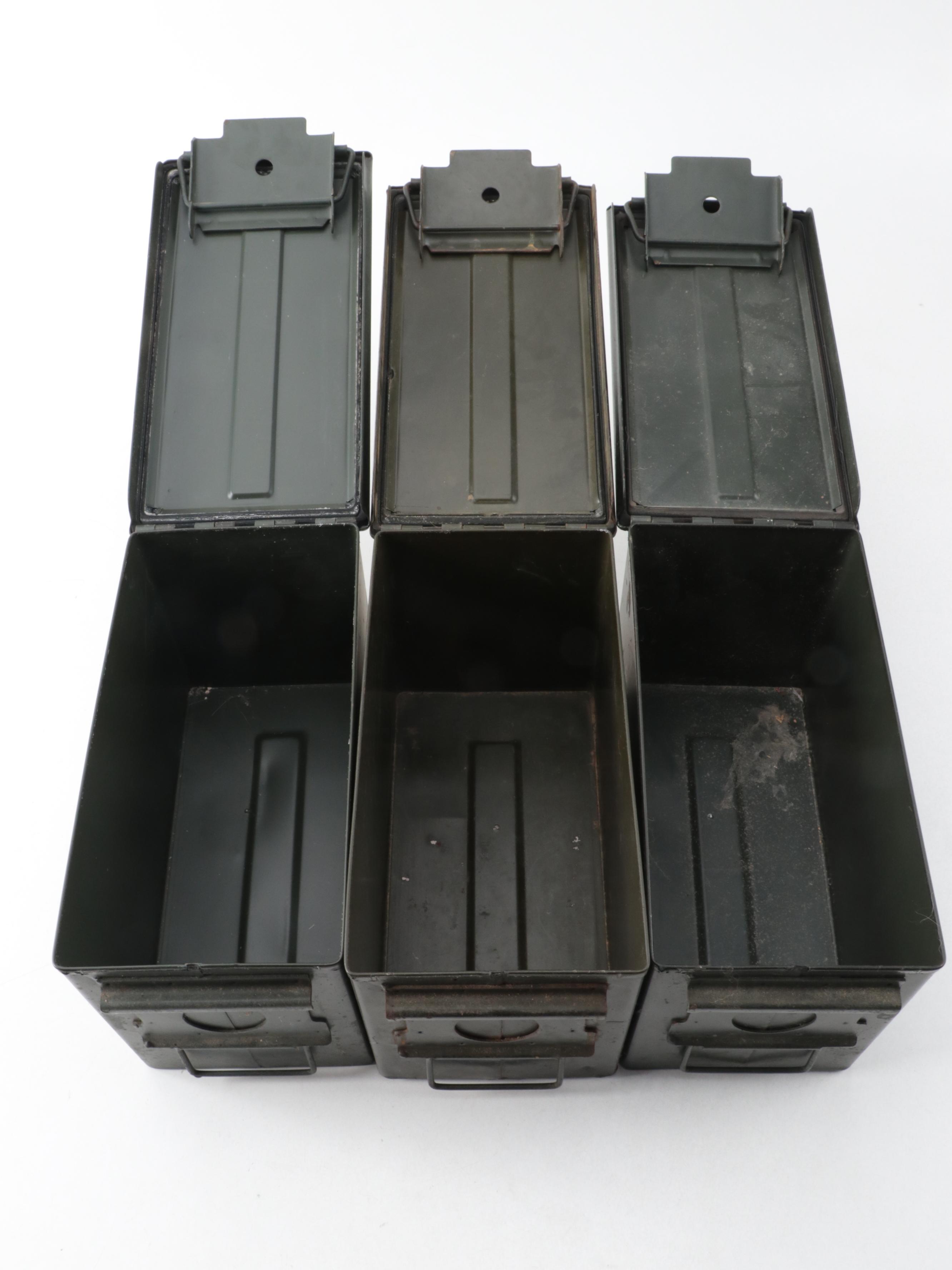 Six Metal Ammunition Cans