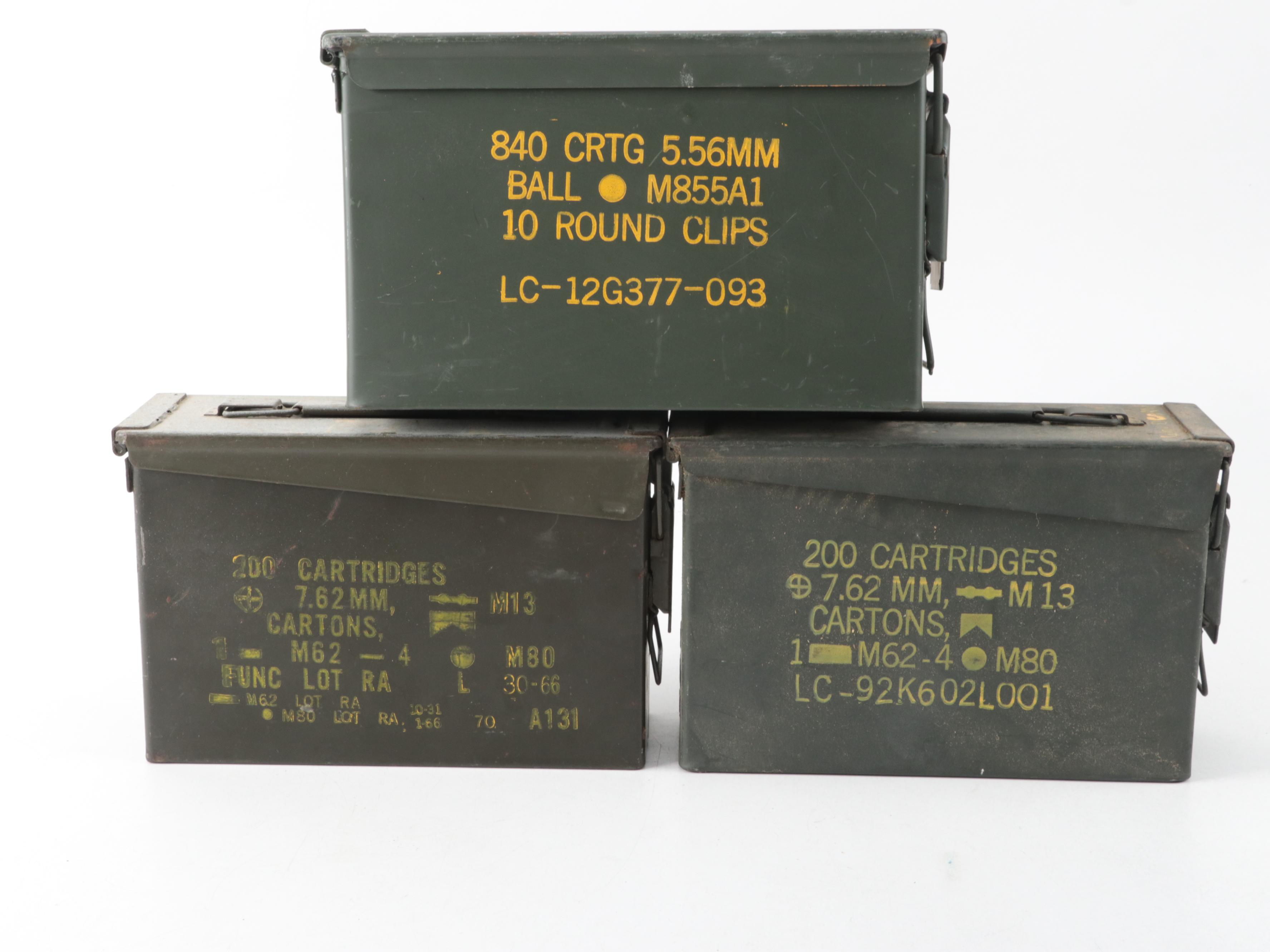 Six Metal Ammunition Cans