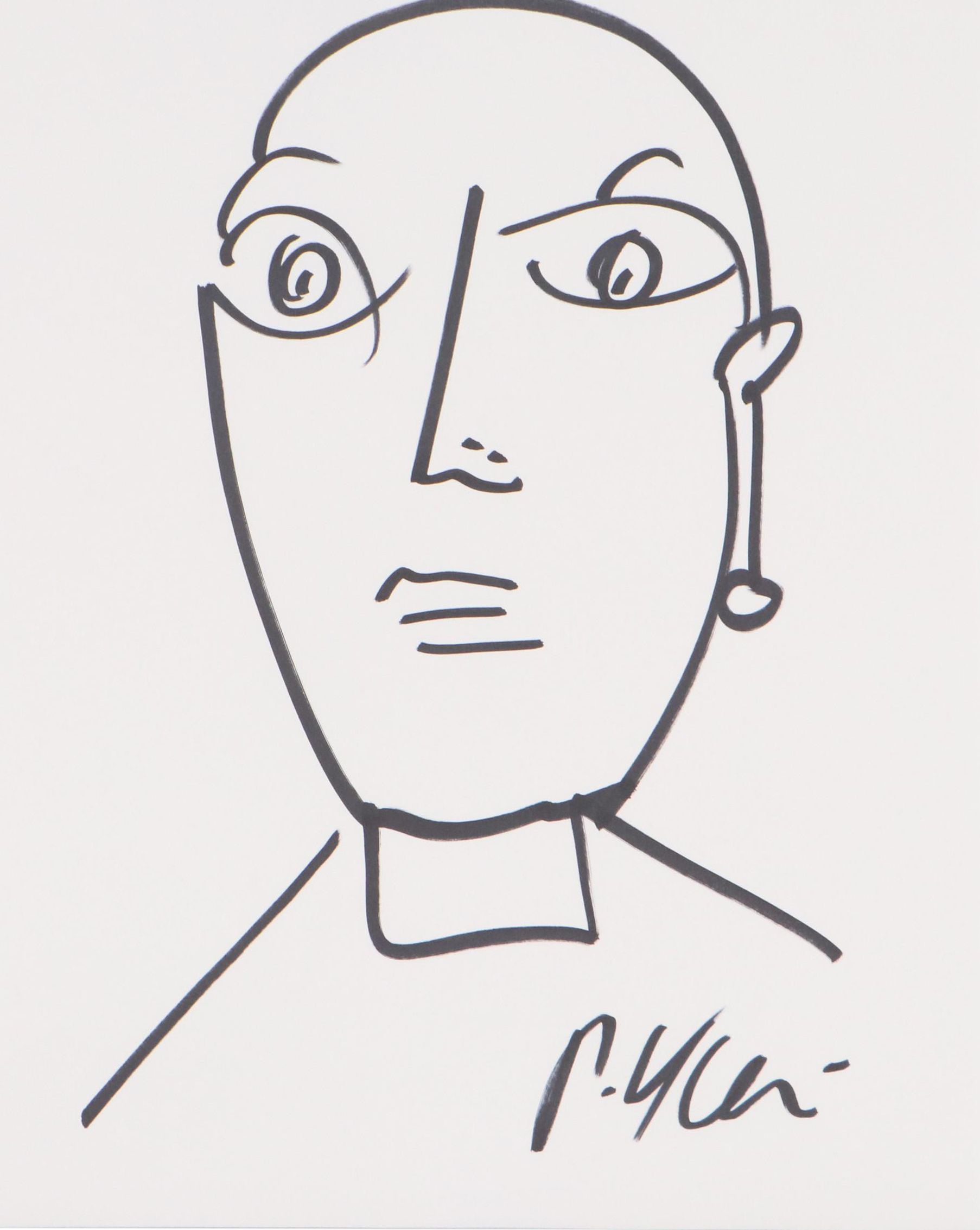 Peter Keil Abstract Portrait Ink Drawing