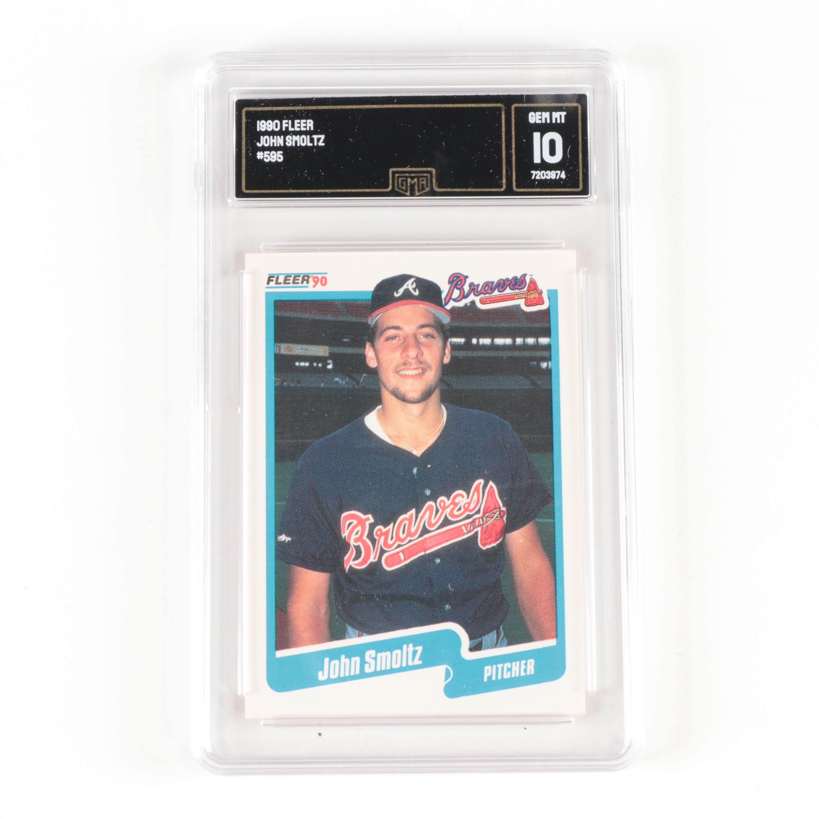 1990 Fleer John Smoltz #595 Slabbed Baseball Card