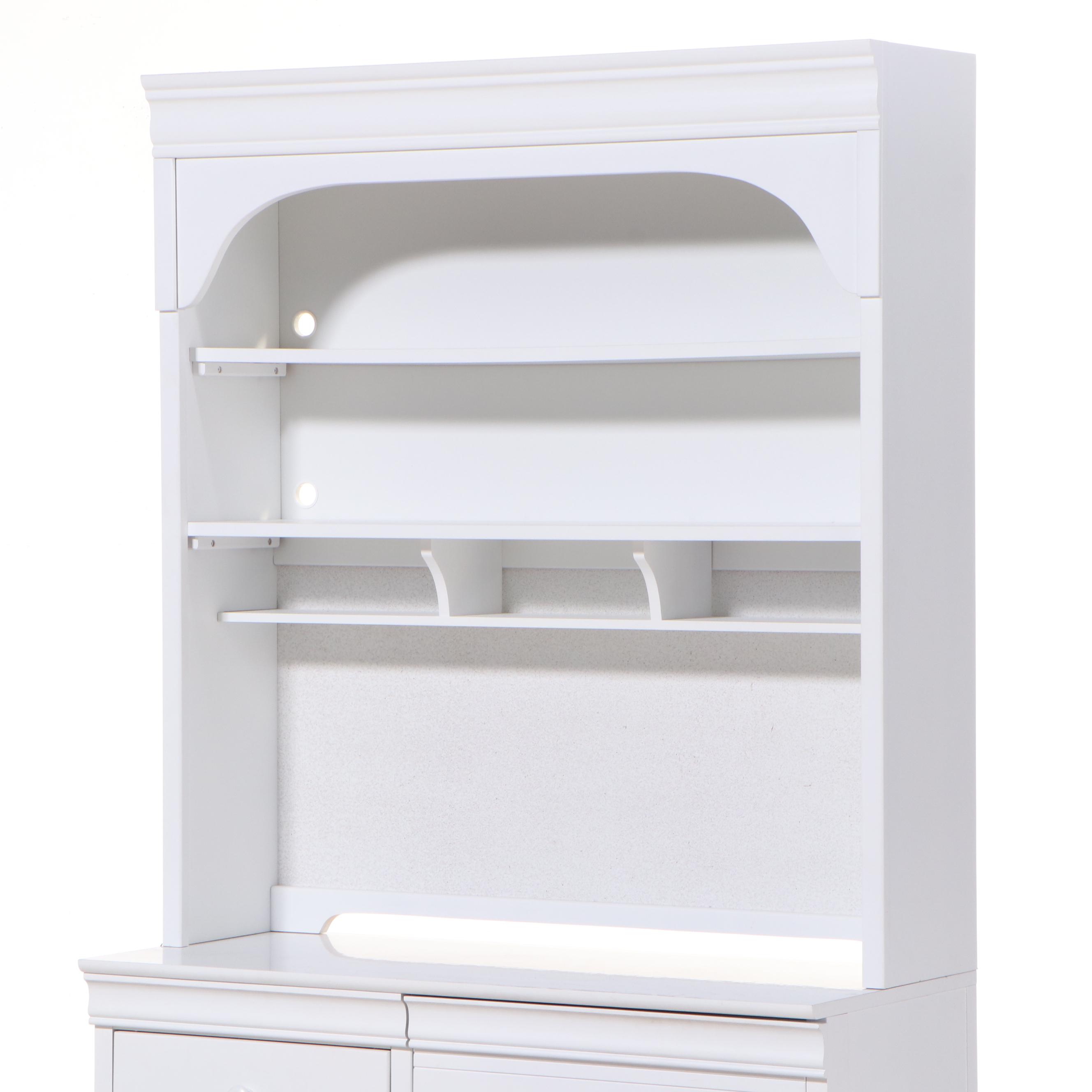 Stanley Furniture "Young America" White-Painted Desk with Hutch and Side Chair