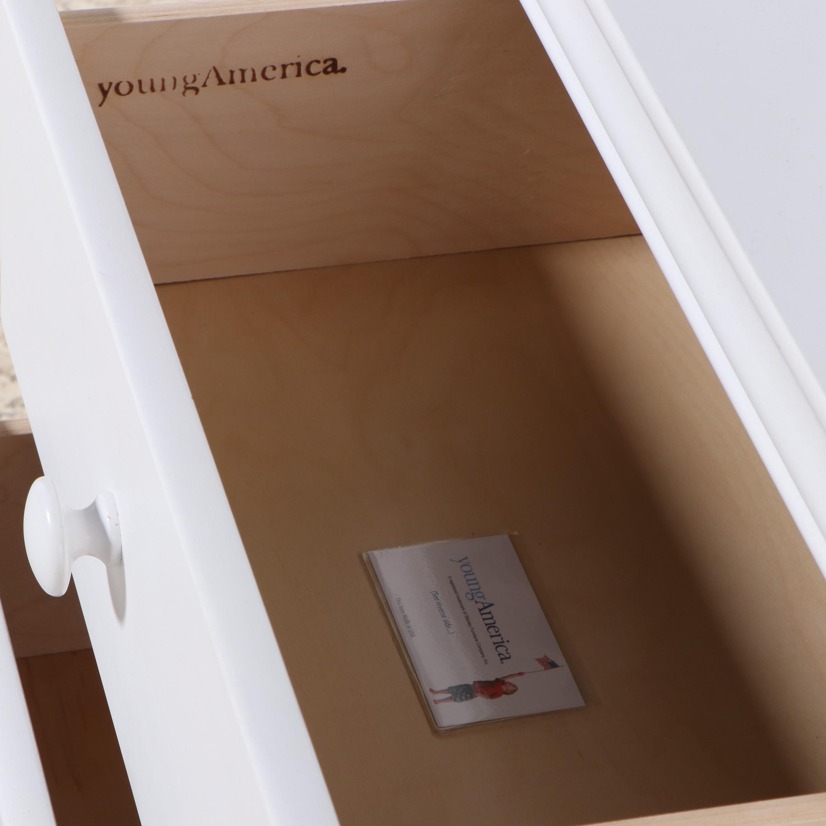 Stanley Furniture "Young America" White-Painted Desk with Hutch and Side Chair