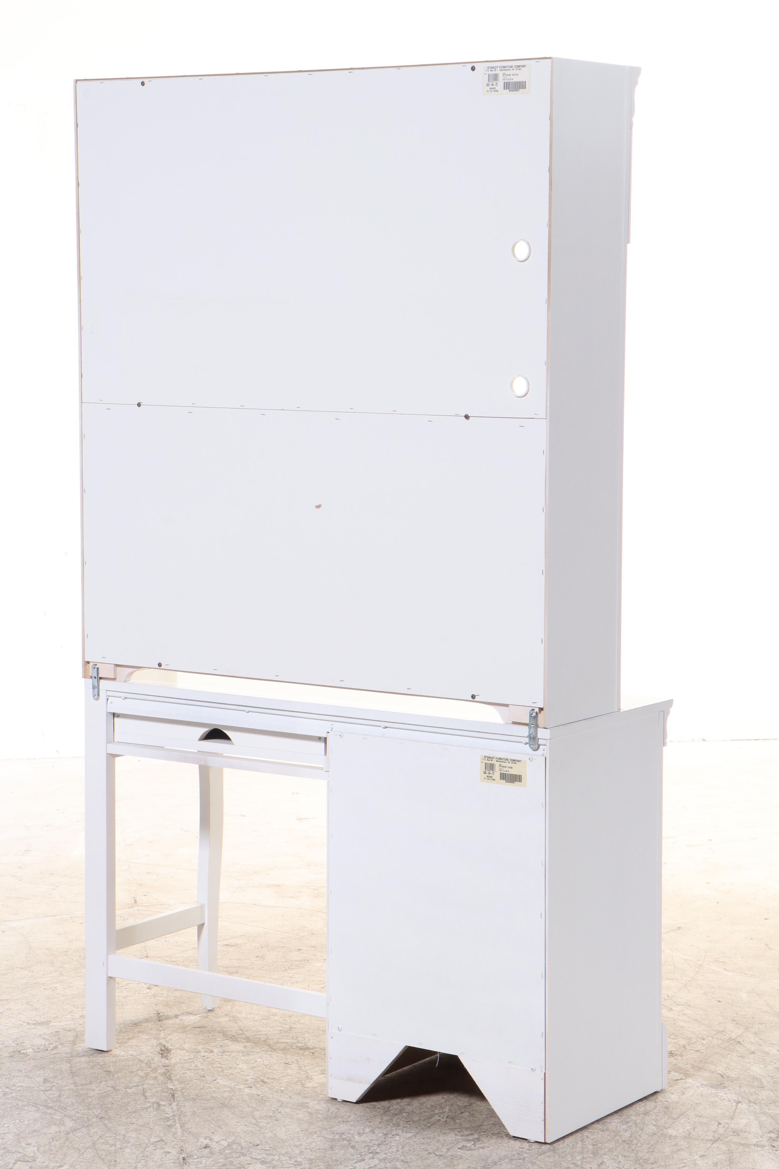 Stanley Furniture "Young America" White-Painted Desk with Hutch and Side Chair