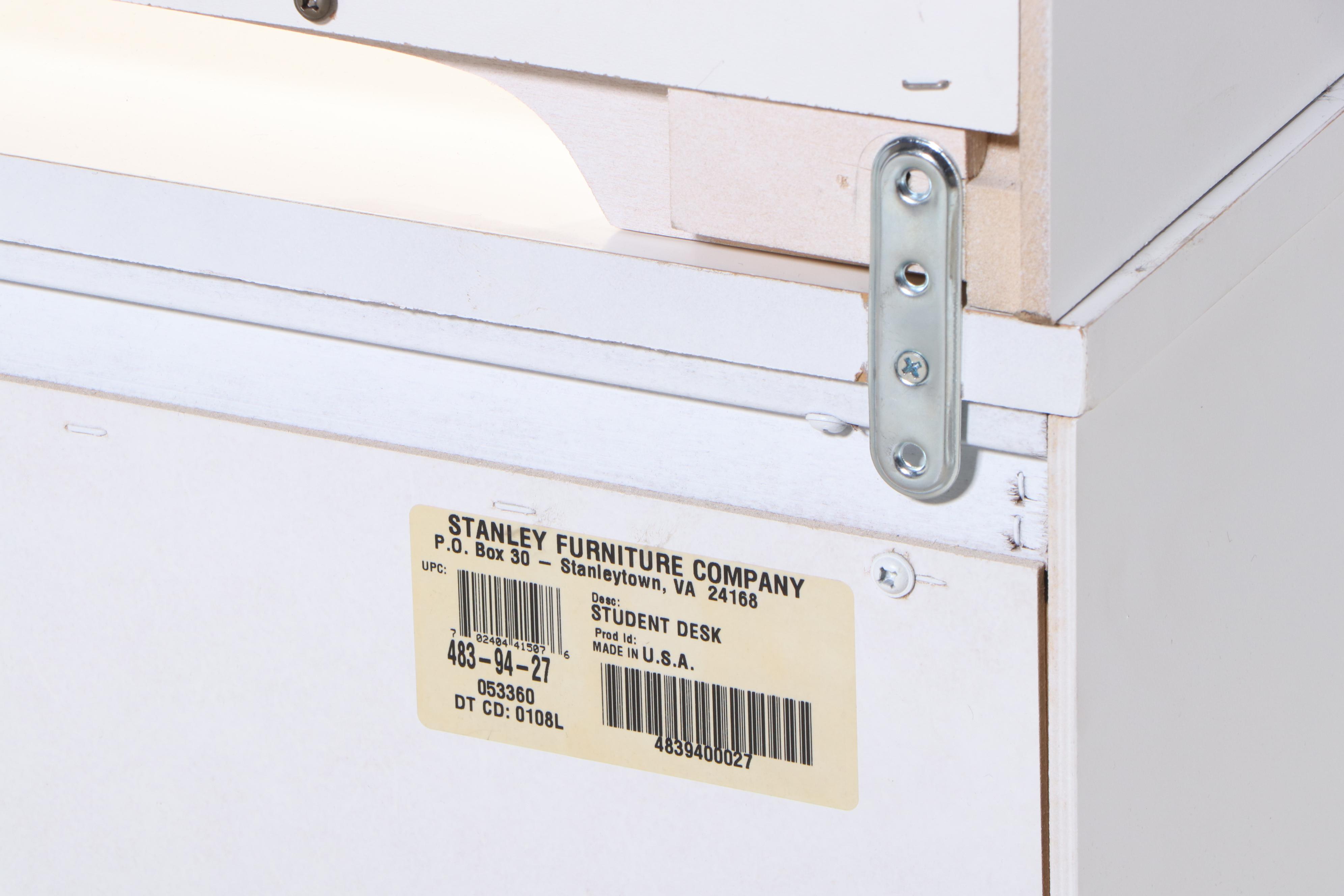 Stanley Furniture "Young America" White-Painted Desk with Hutch and Side Chair