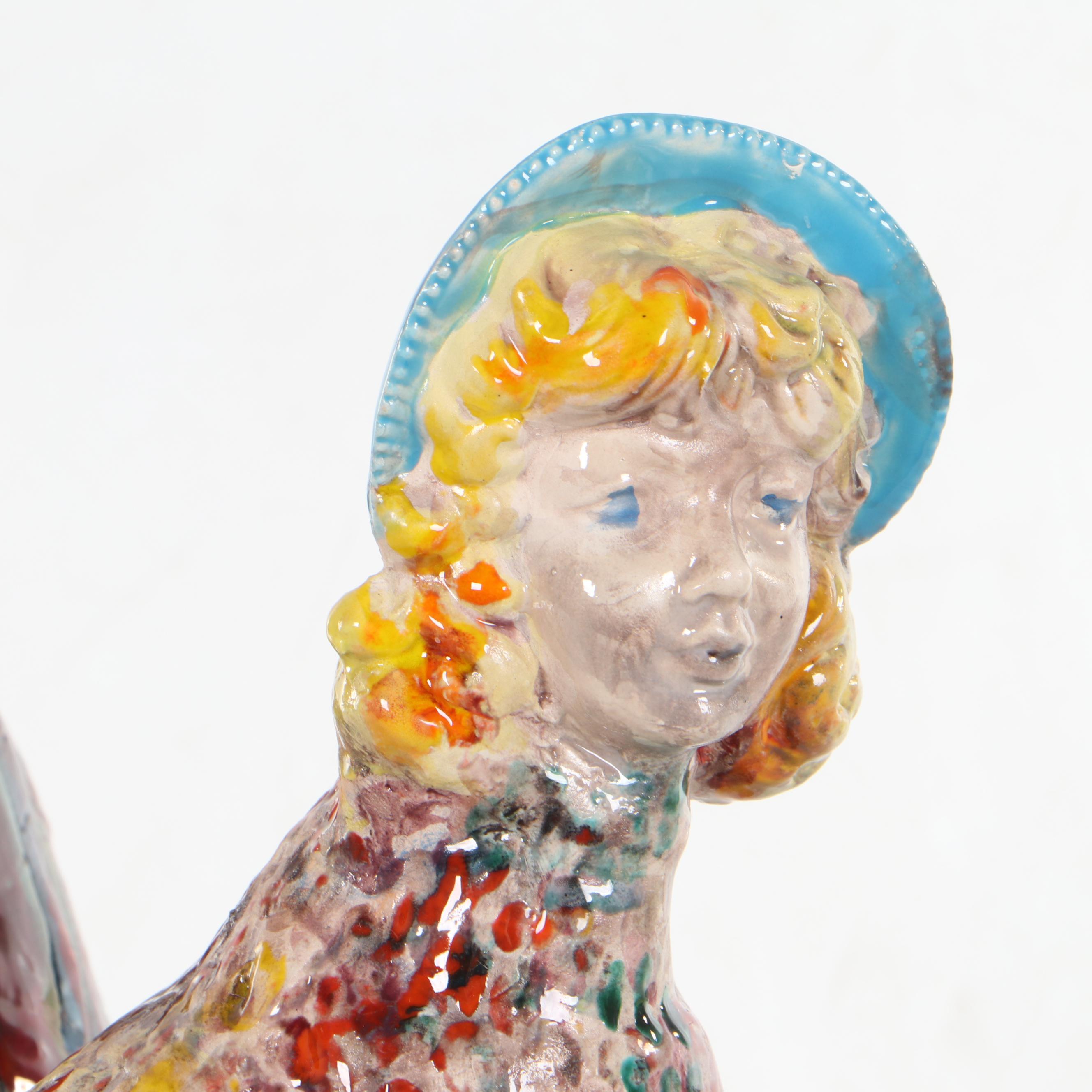 Sarah Roush Surreal Ceramic Sculpture "Chick Mom"