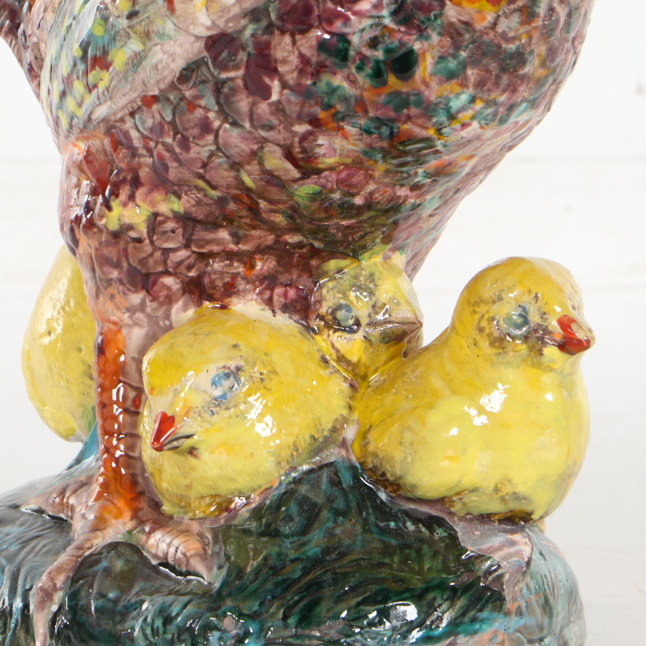 Sarah Roush Surreal Ceramic Sculpture "Chick Mom"