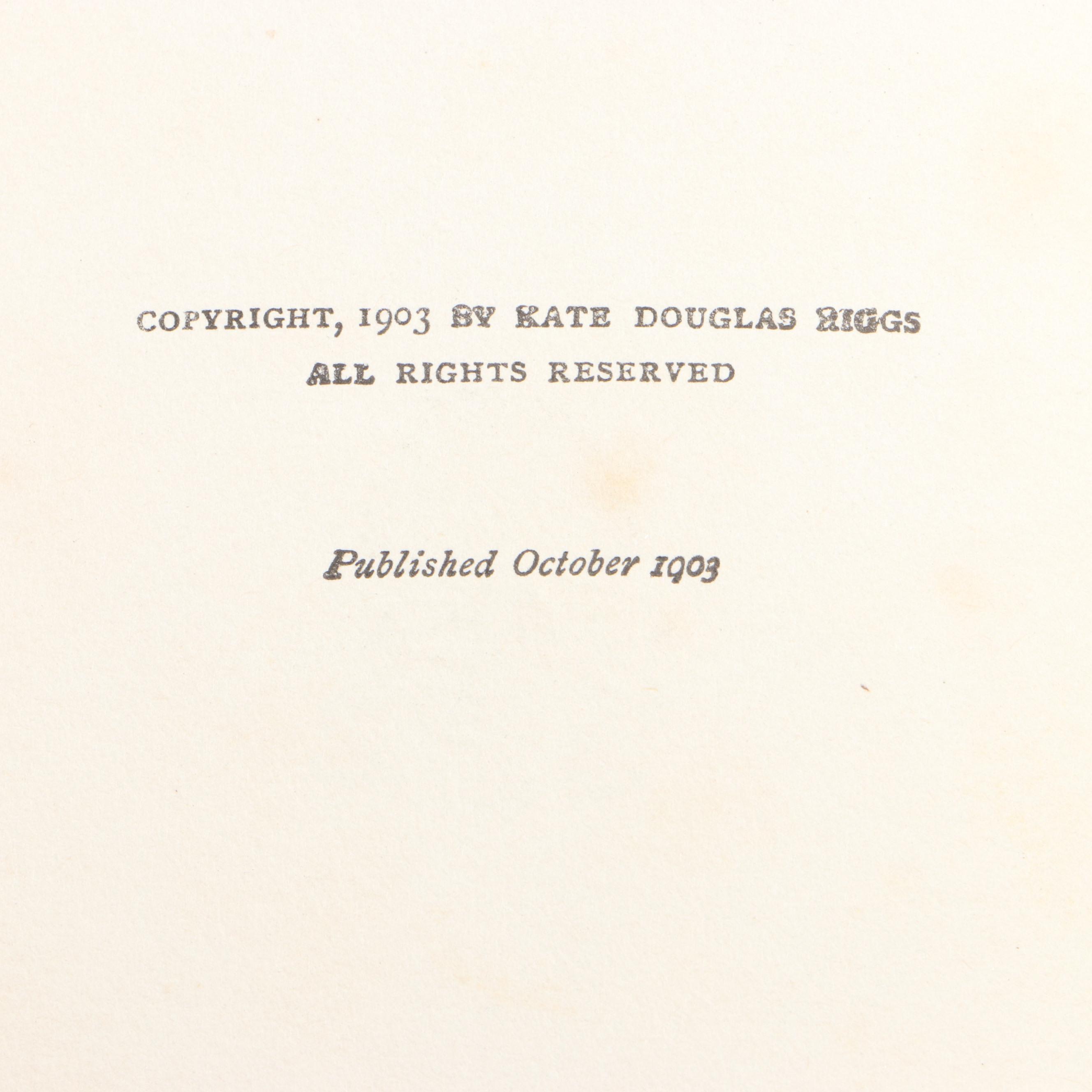 "Rebecca of Sunnybrook Farm" by Kate Douglas Wiggin, Early 20th Century