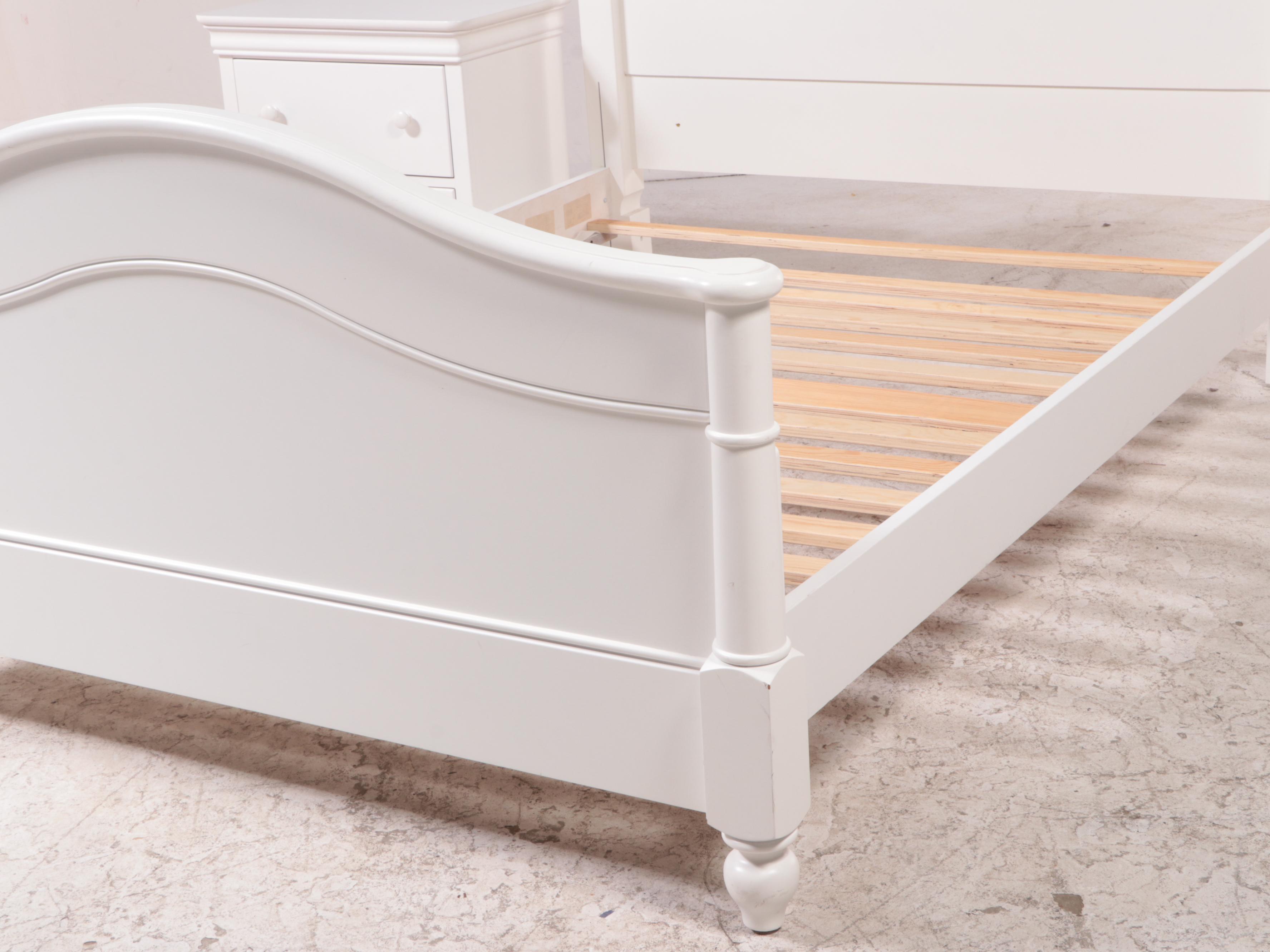 Stanley Furniture "Young America" White-Painted Full Size Bed with Nightstand