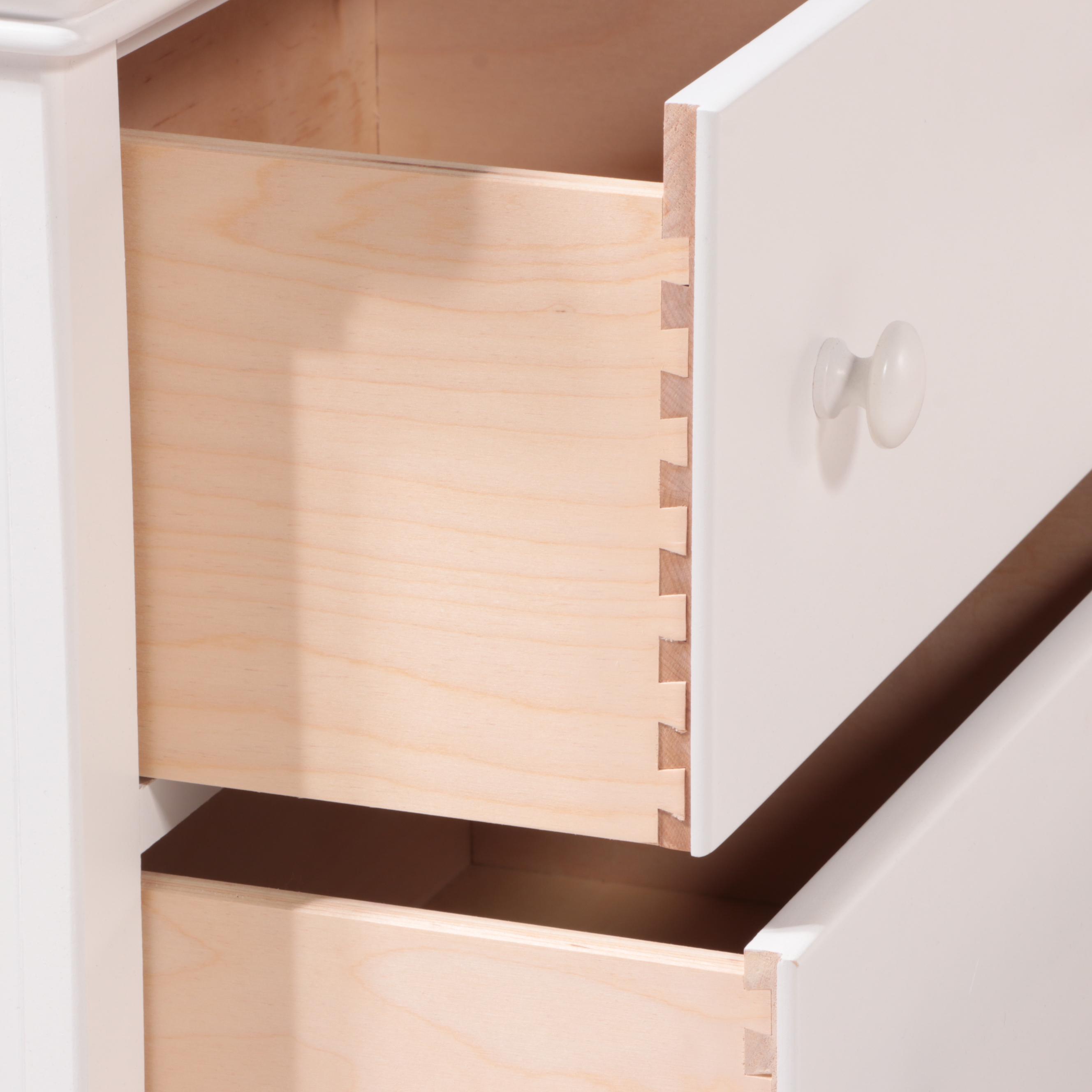 Stanley Furniture "Young America" White-Painted Full Size Bed with Nightstand