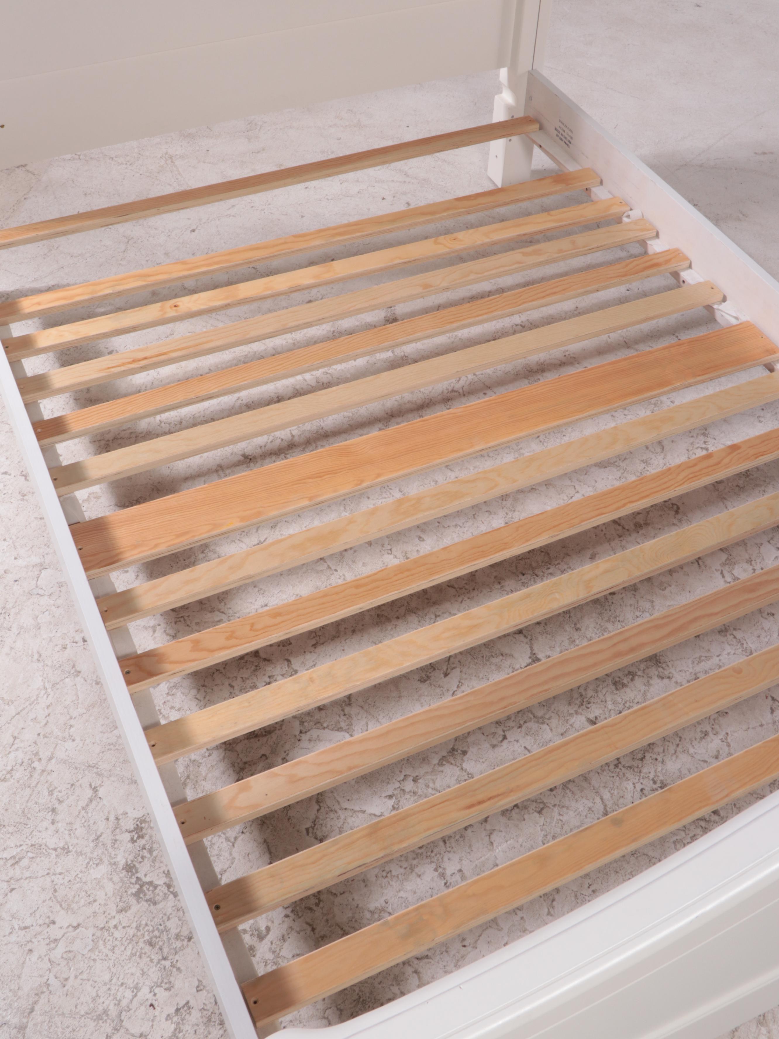 Stanley Furniture "Young America" White-Painted Full Size Bed with Nightstand