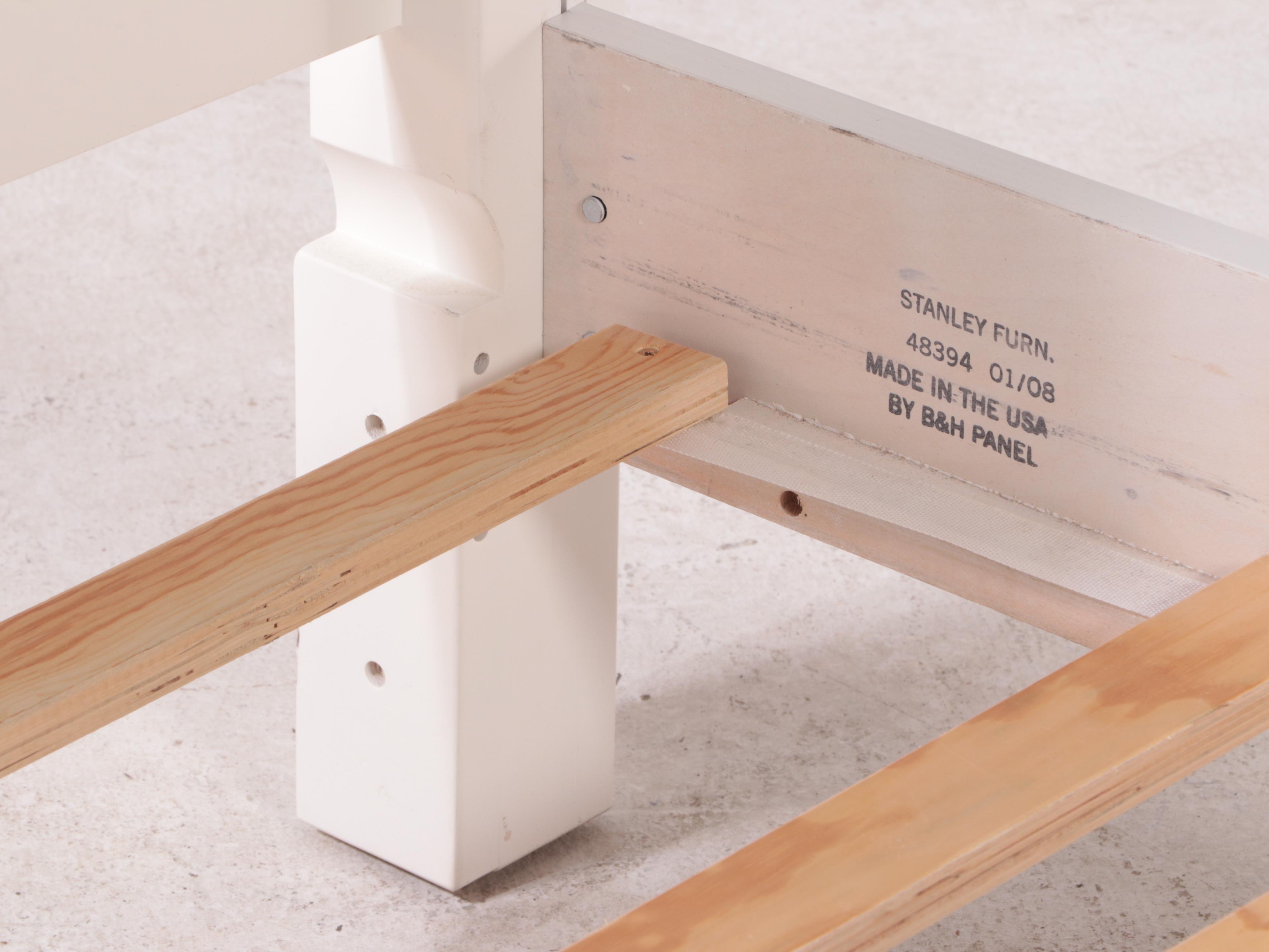 Stanley Furniture "Young America" White-Painted Full Size Bed with Nightstand