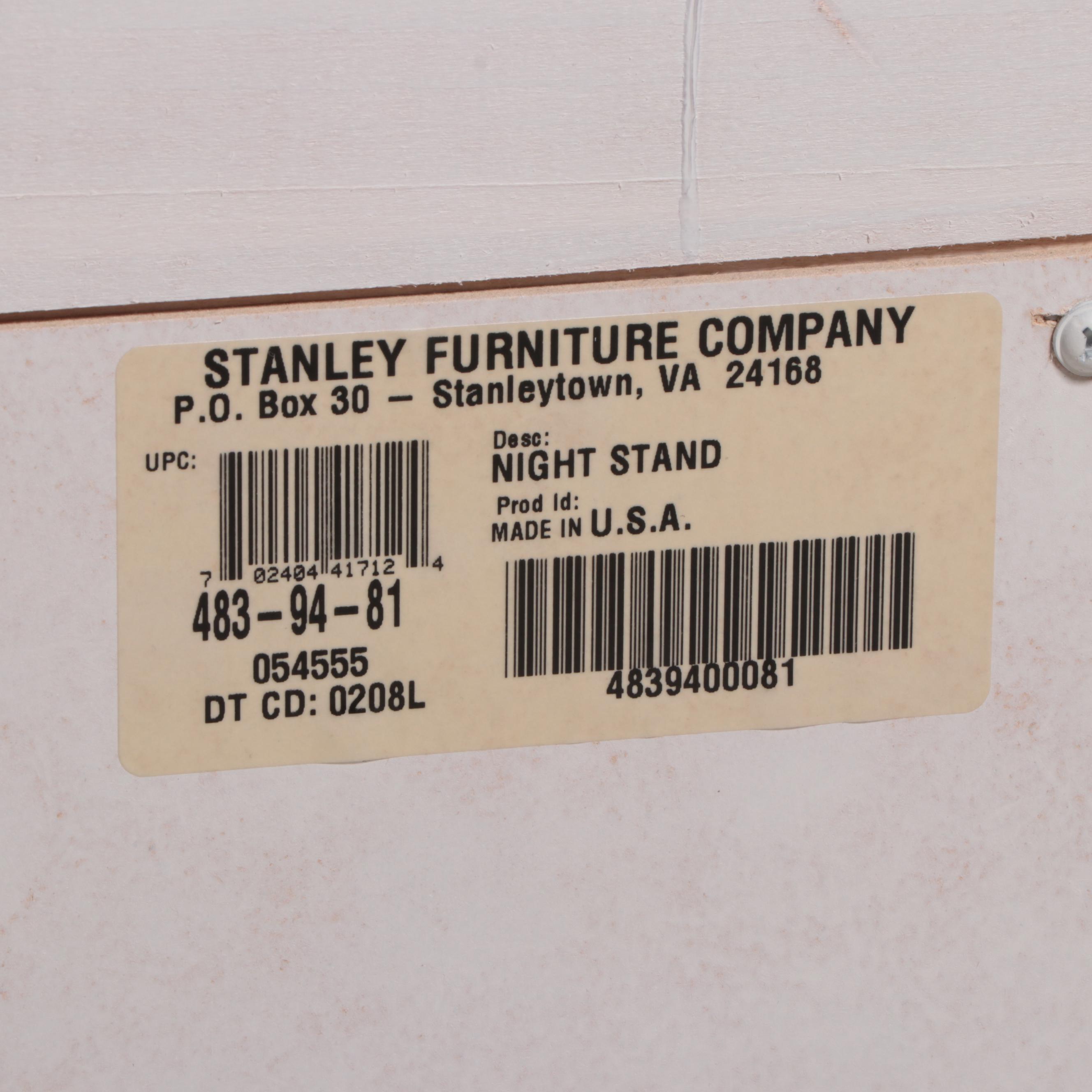 Stanley Furniture "Young America" White-Painted Full Size Bed with Nightstand