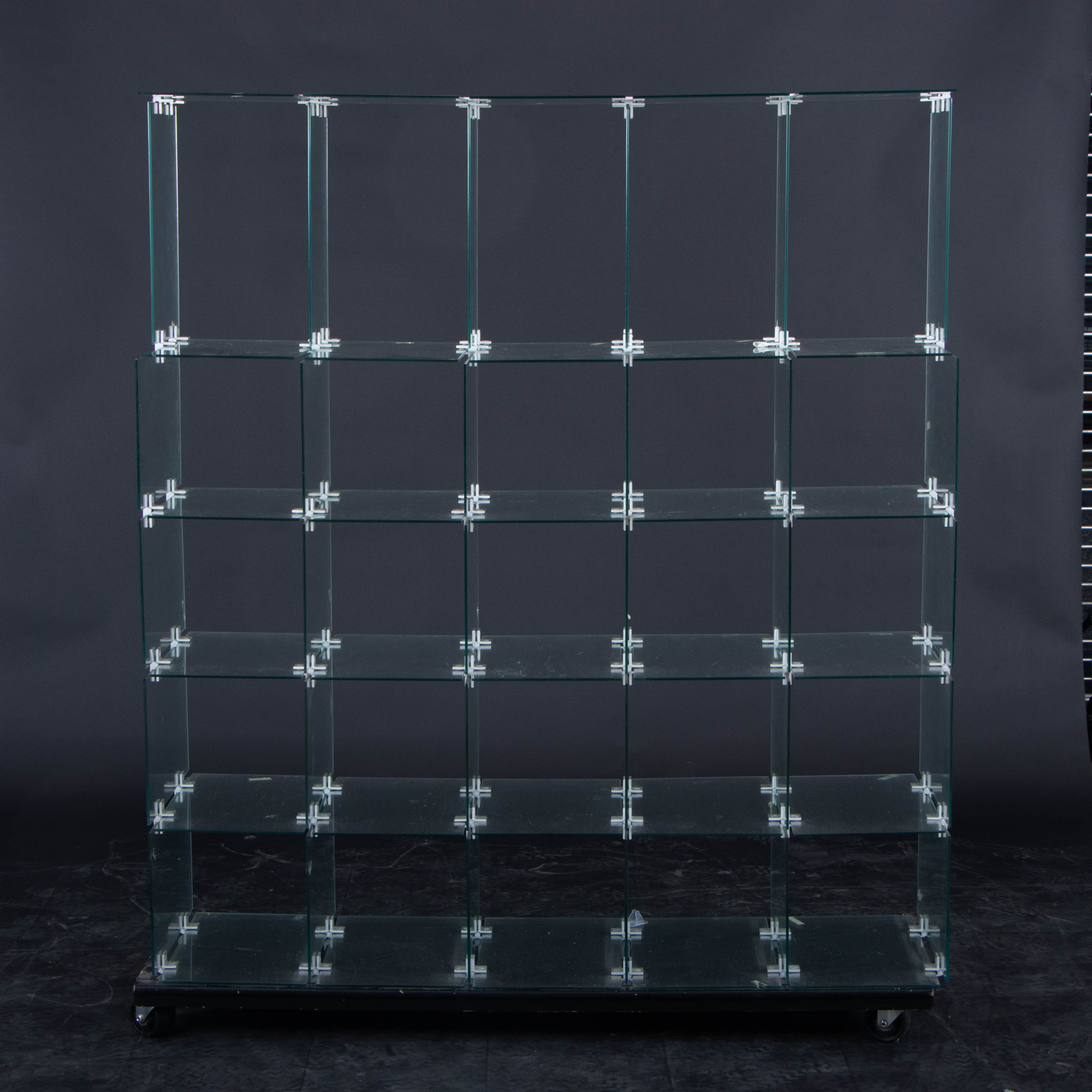 Mobile Tempered Glass Modular Shelves