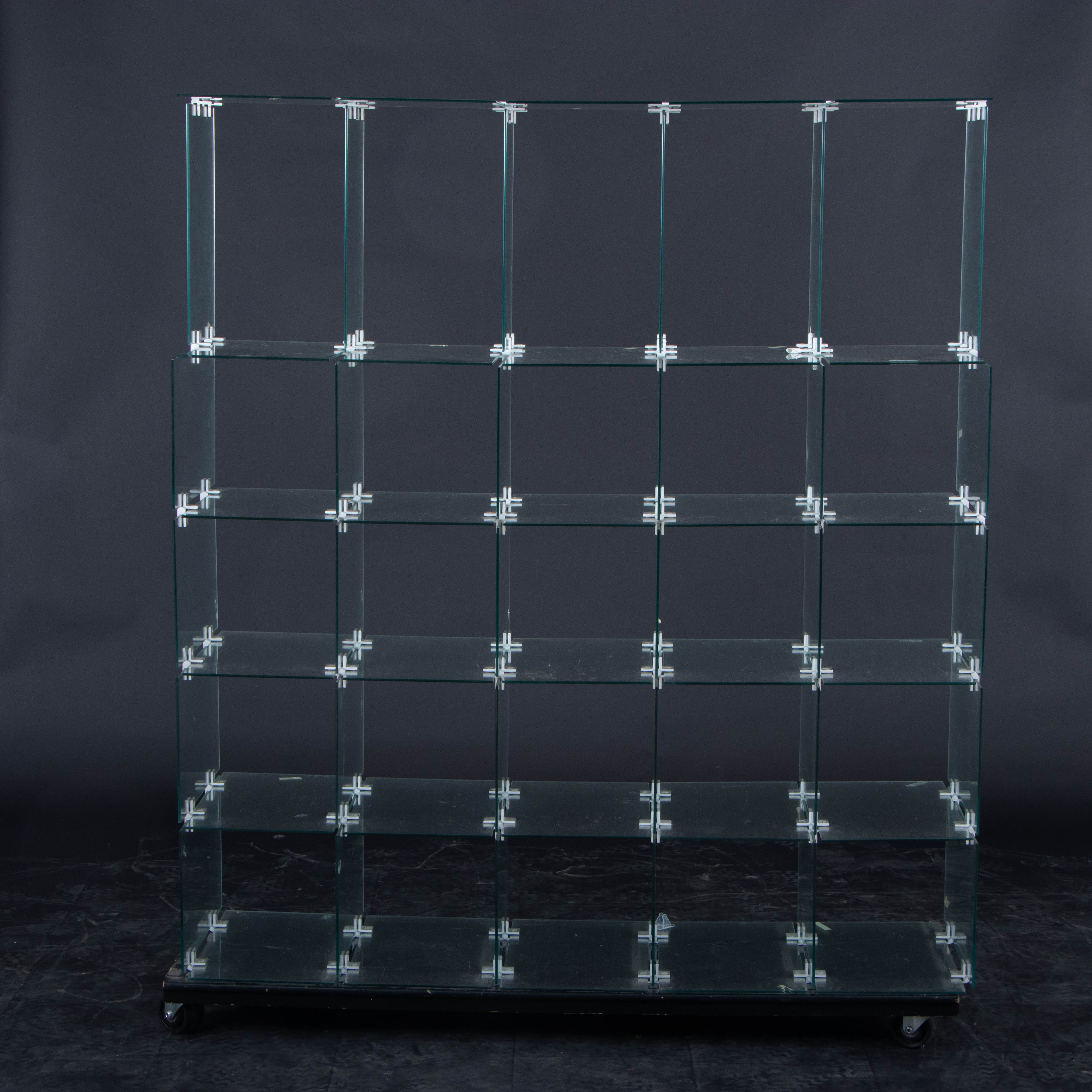 Mobile Tempered Glass Modular Shelves