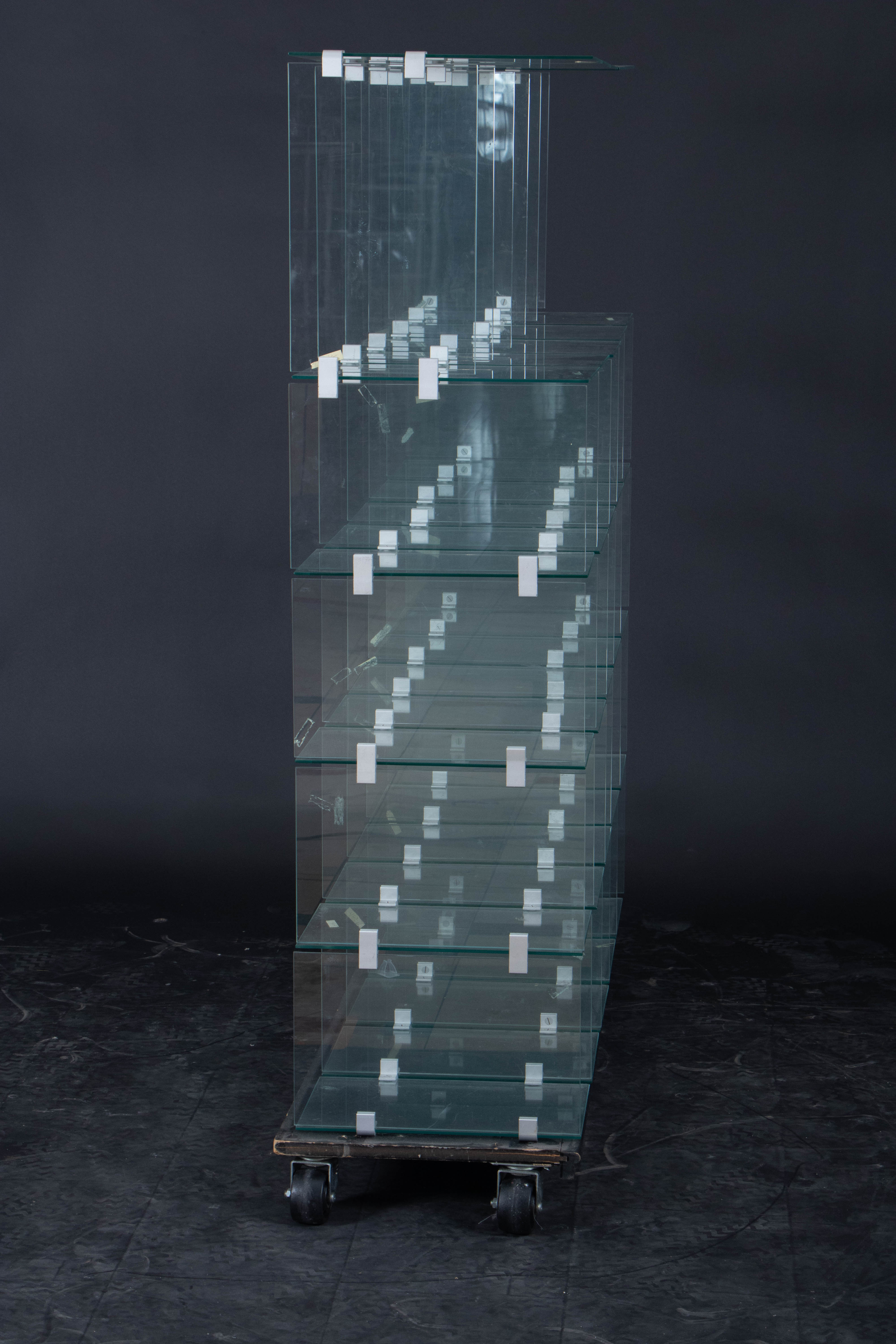 Mobile Tempered Glass Modular Shelves