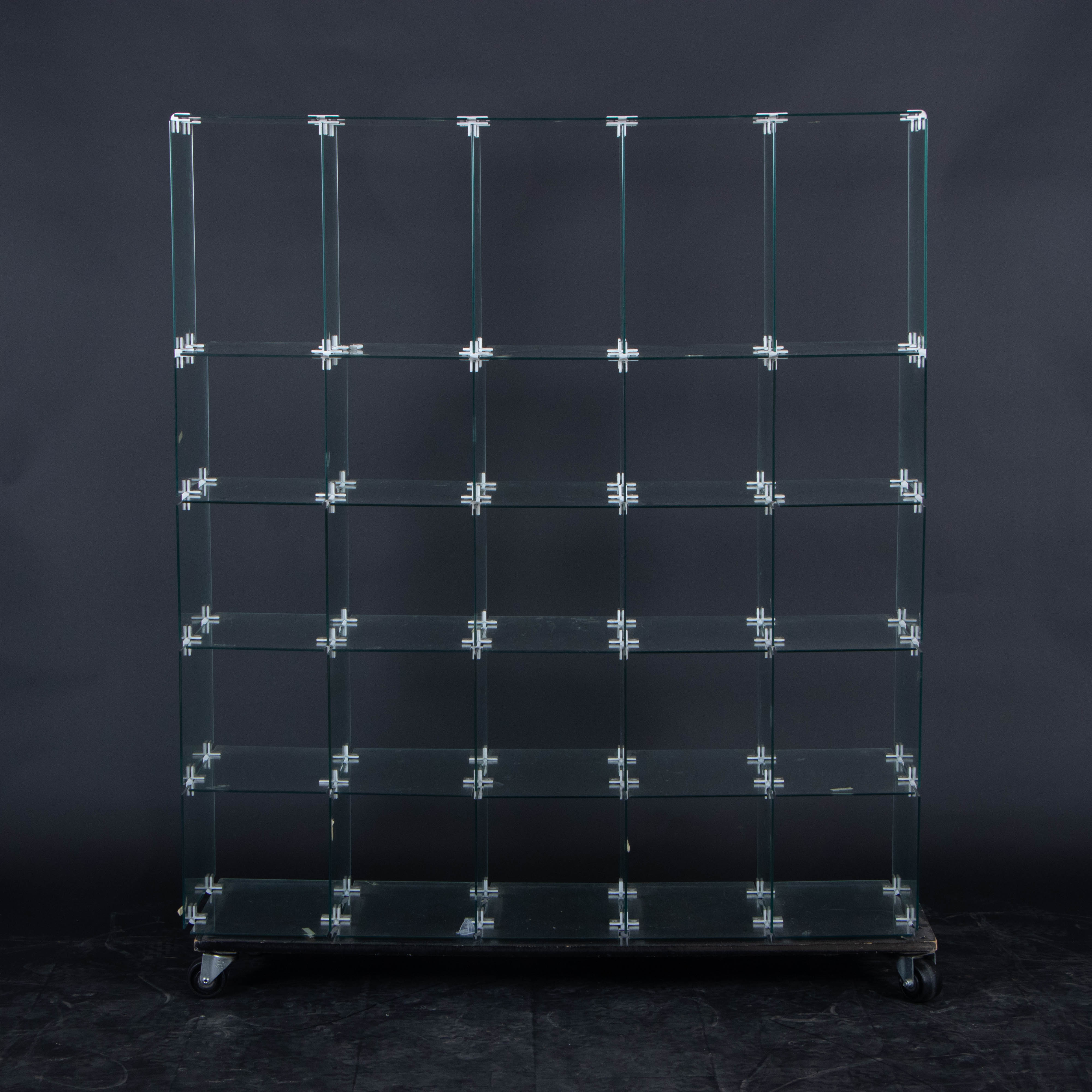 Mobile Tempered Glass Modular Shelves