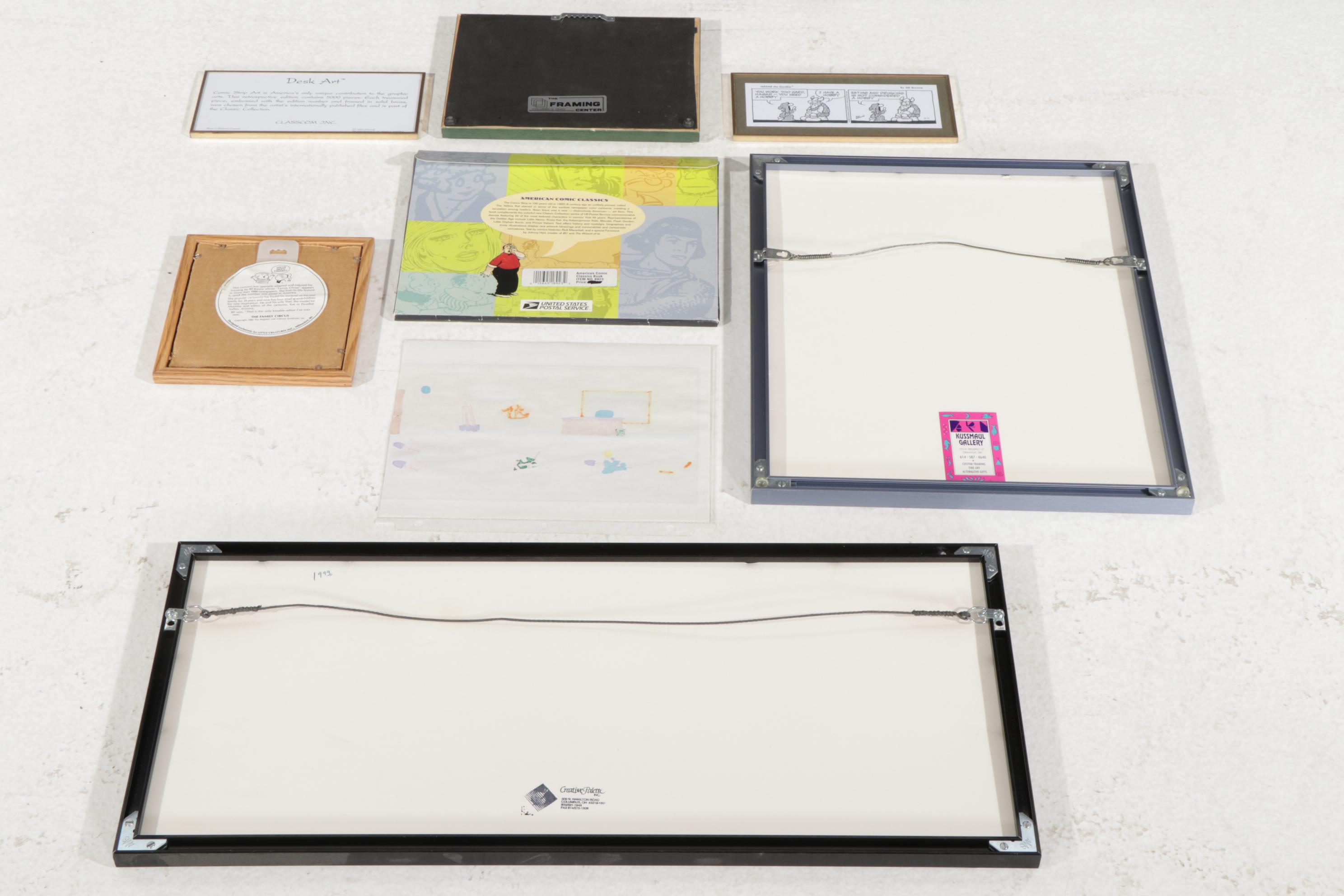 Newspaper Comic Strip Offset Lithographs and Postage Stamp Collection