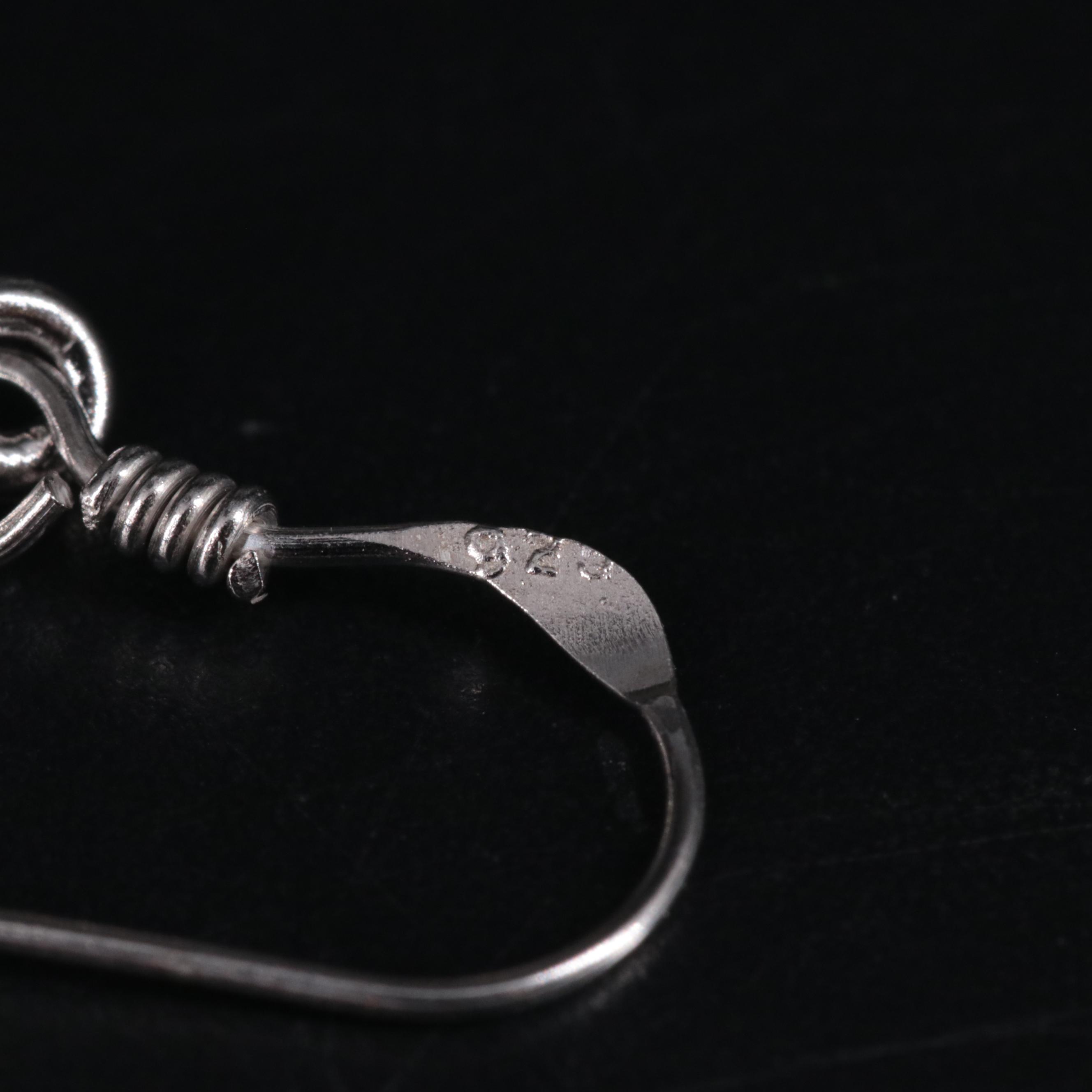 Sterling Silver Gemstone Drop Earrings