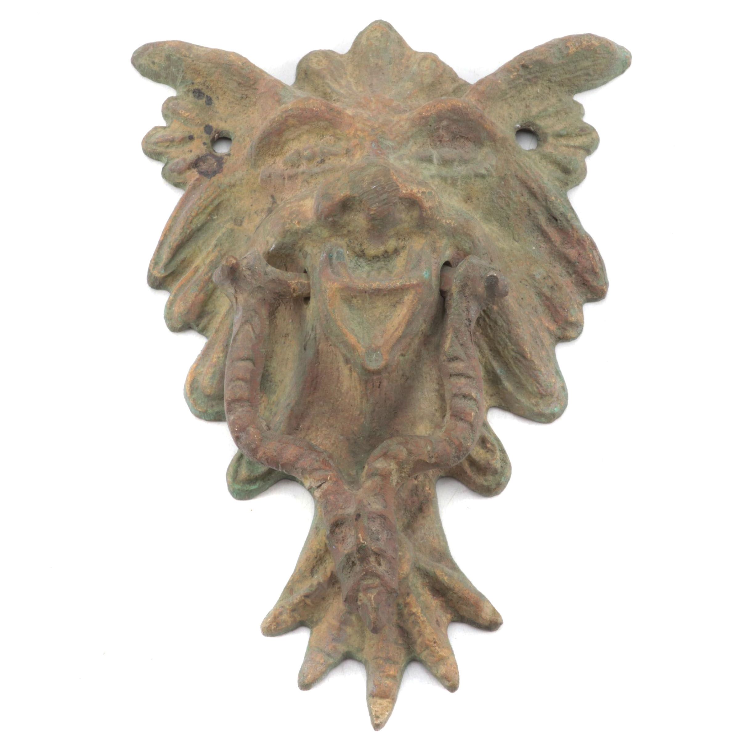 Cast Metal Gargoyle Door Knocker