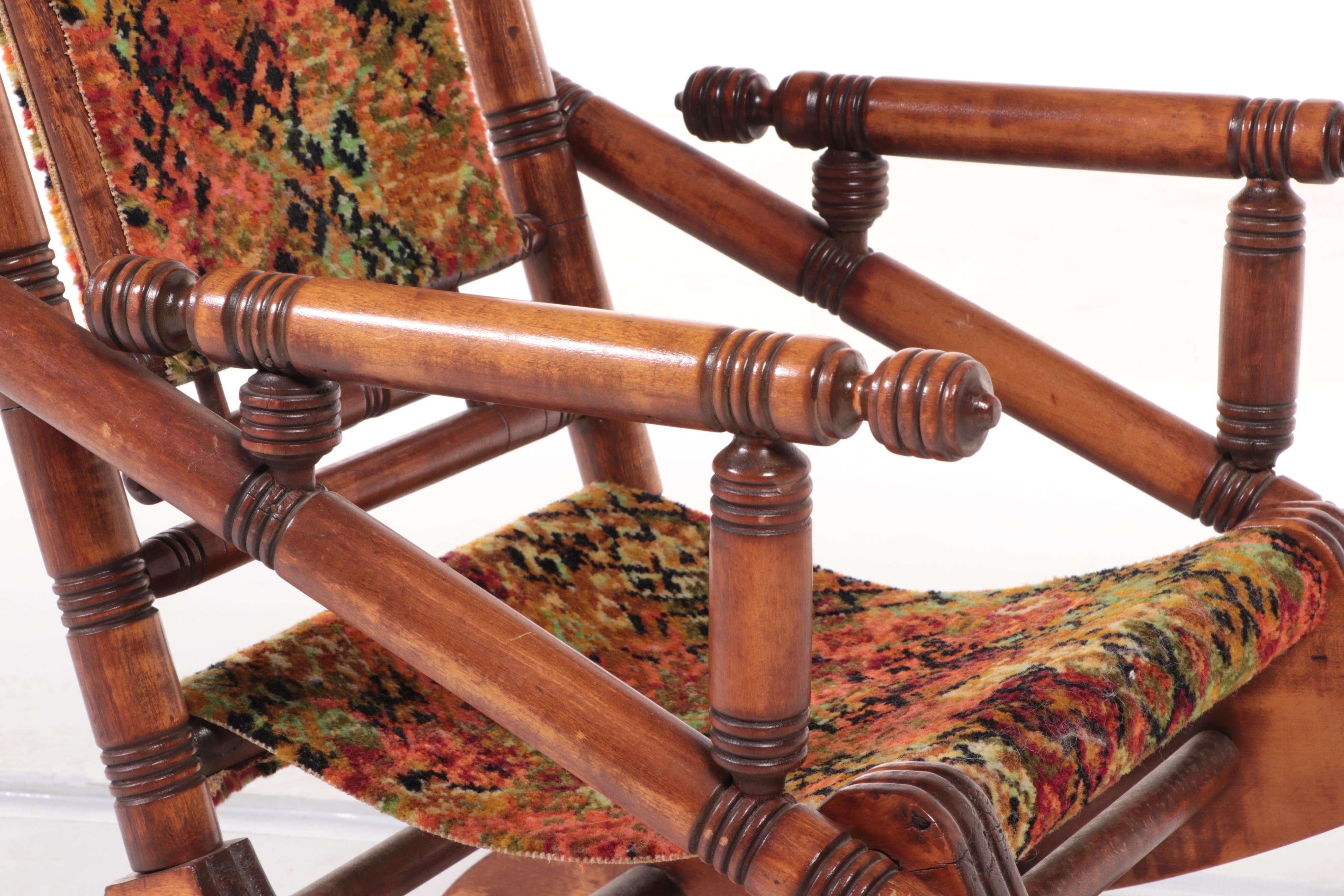 Victorian Maple Platform Rocker, Late 19th Century