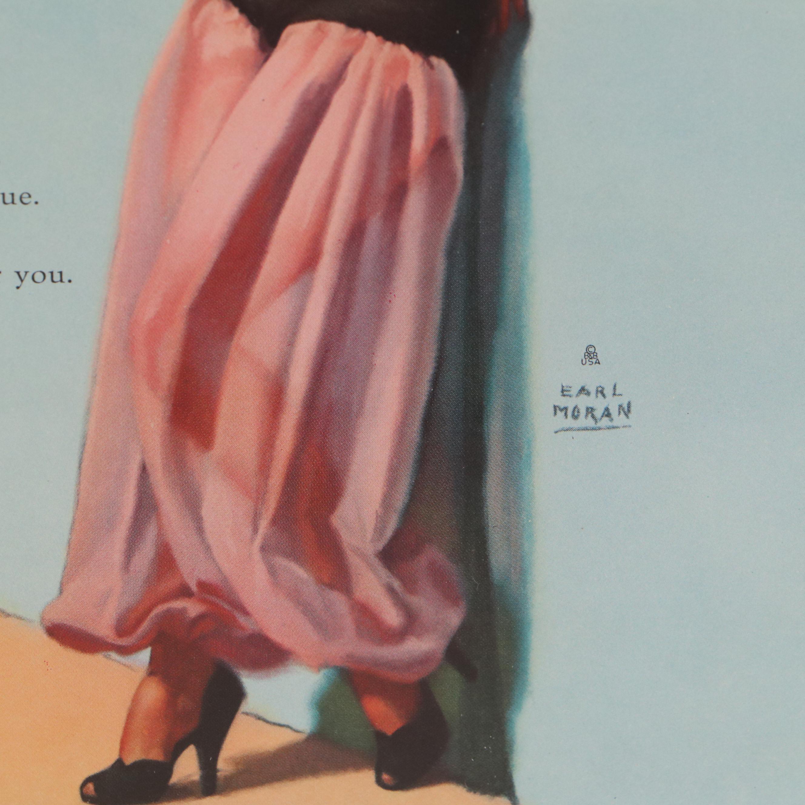 Offset Lithograph of Pinup Figure After Earl Moran