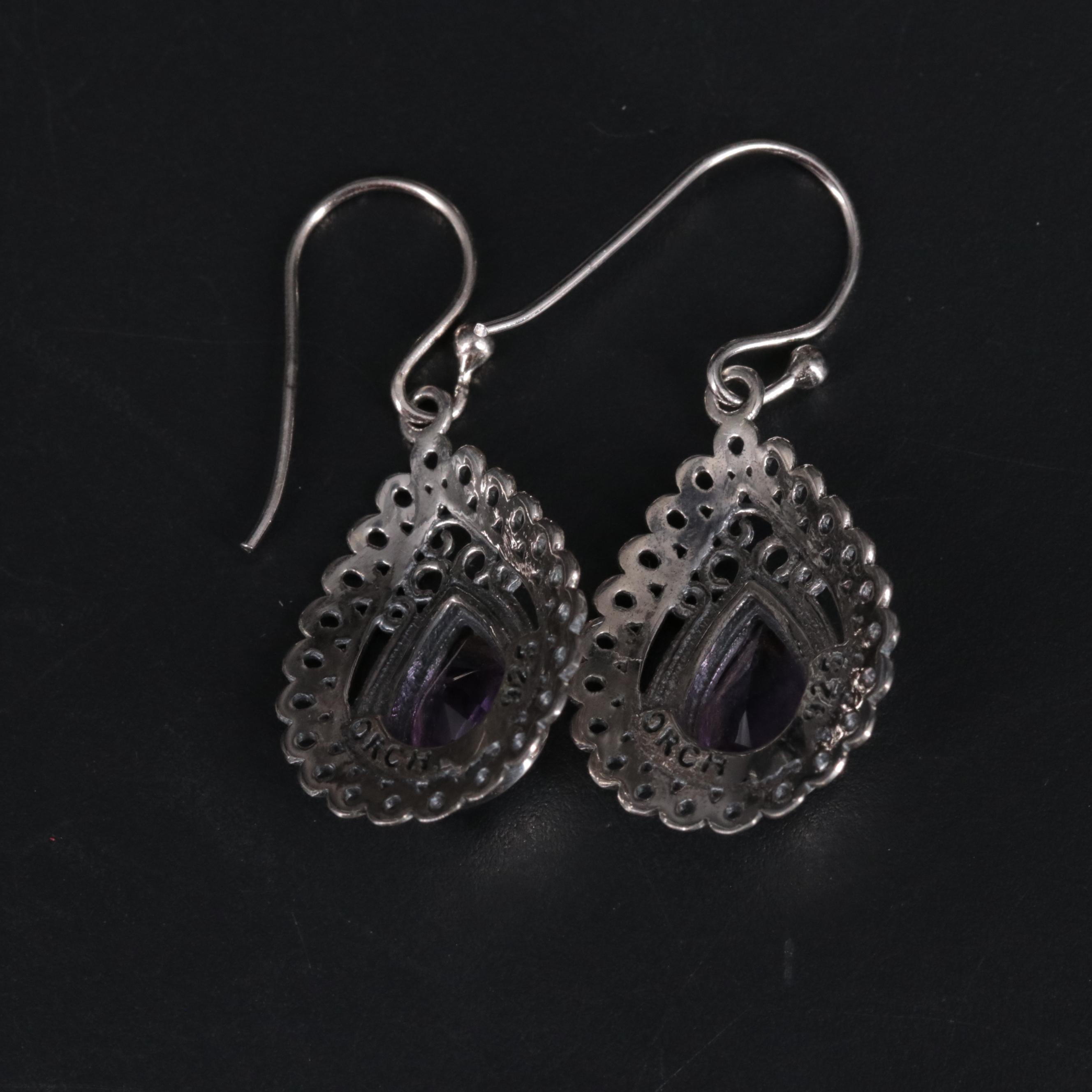 Sterling Silver Gemstone Drop Earring