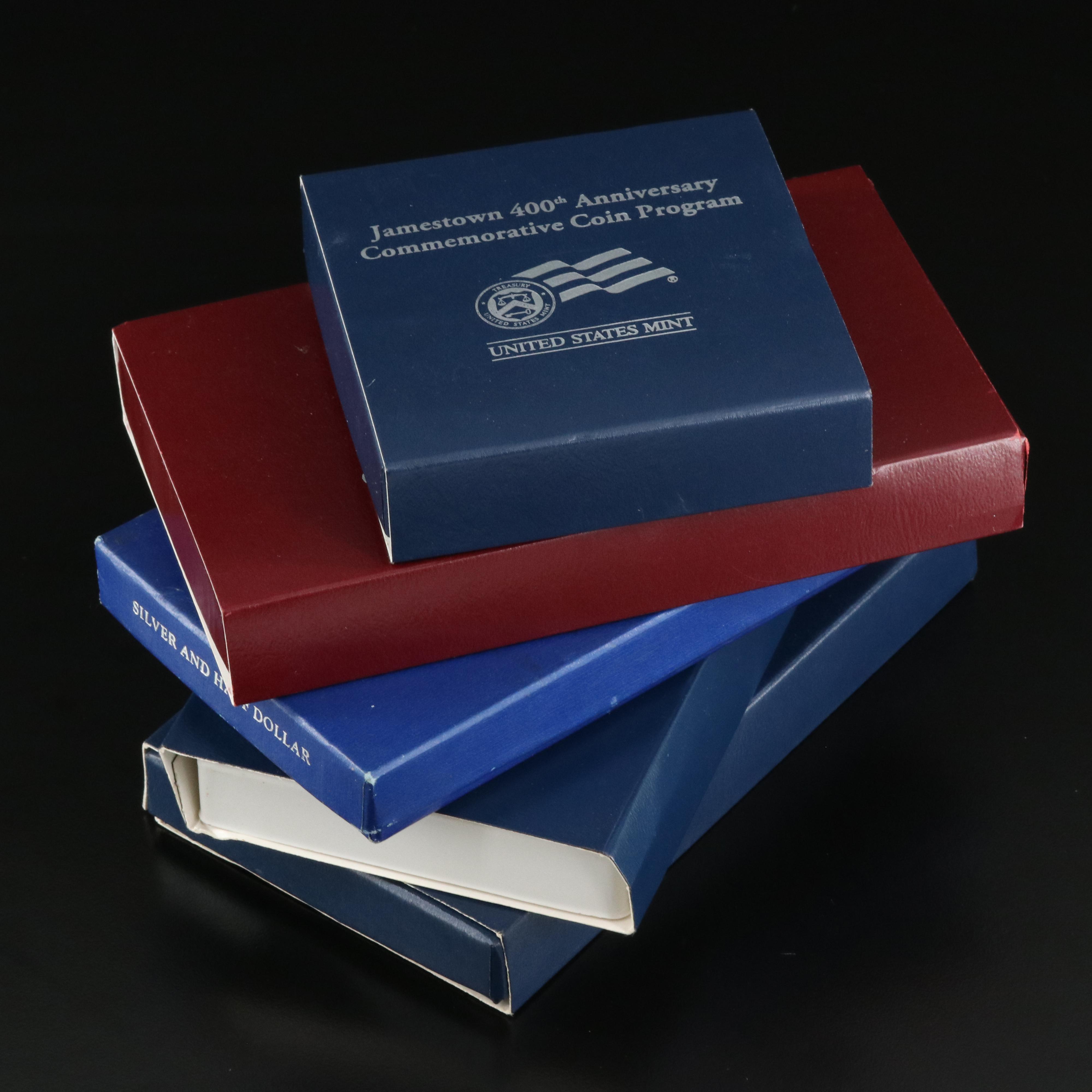 Five Modern Commemorative Silver Dollars