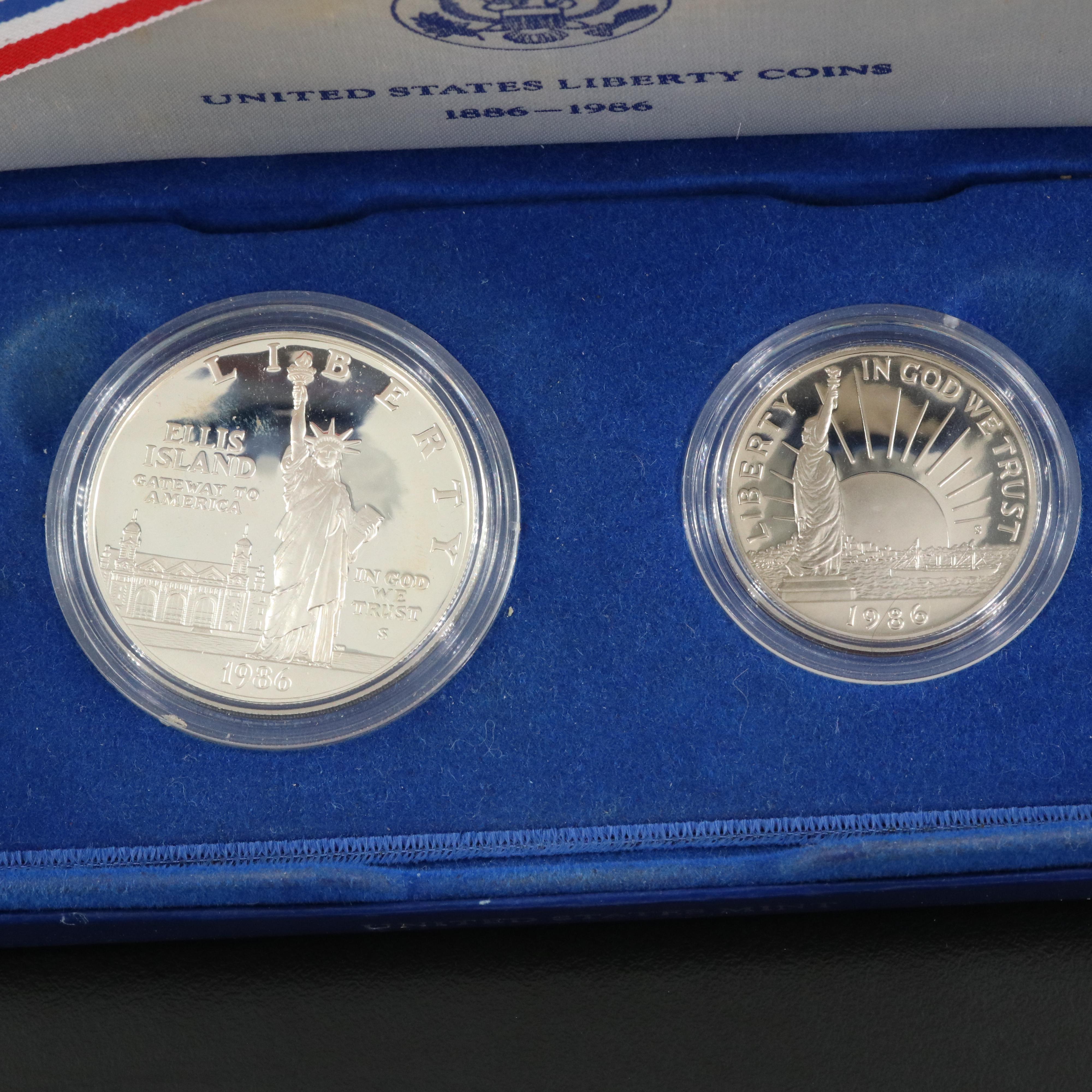 Five Modern Commemorative Silver Dollars