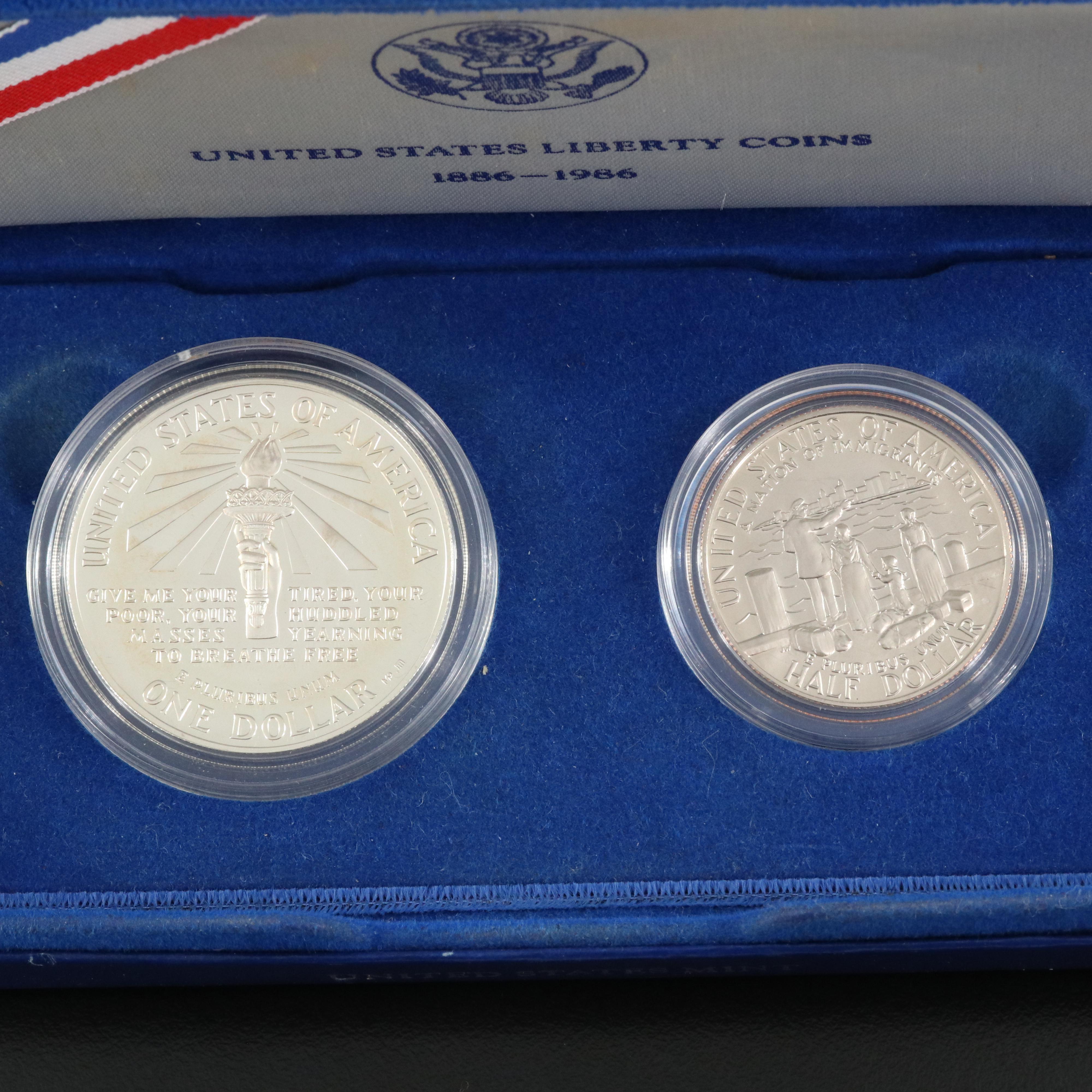 Five Modern Commemorative Silver Dollars