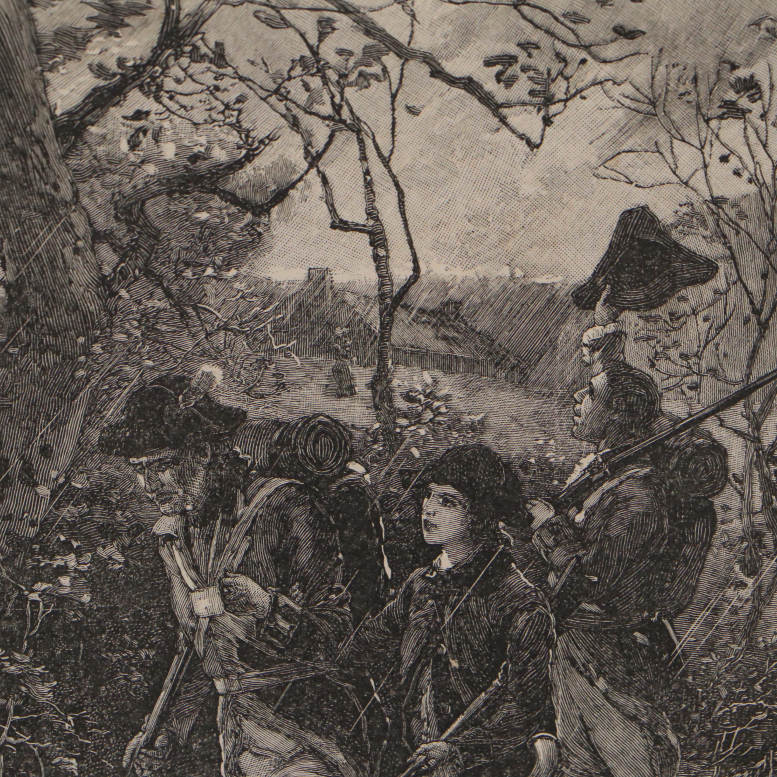 Revolutionary War Themed Wood Engravings, Circa 1886