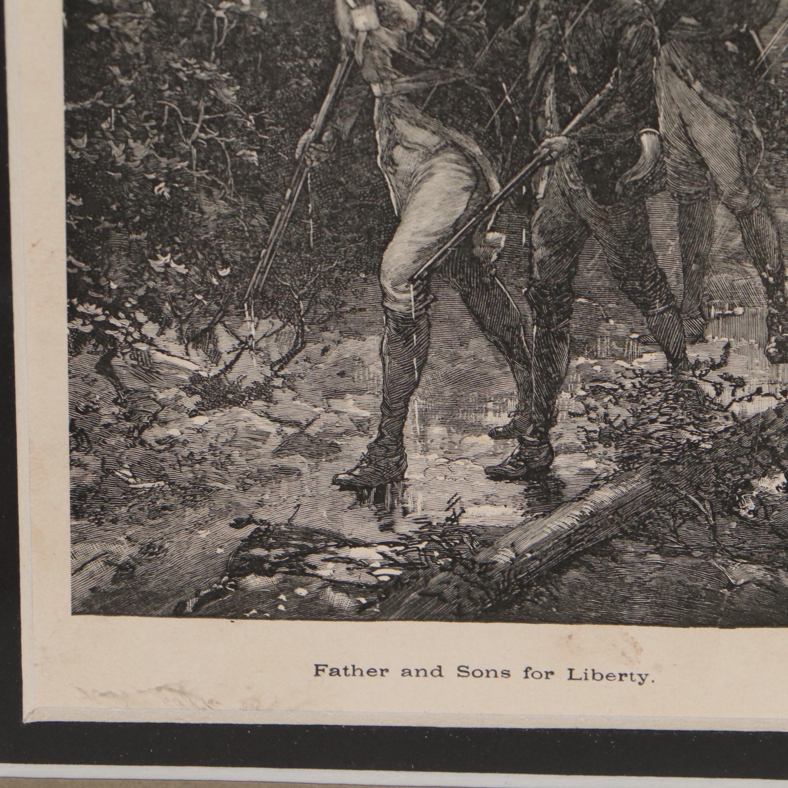 Revolutionary War Themed Wood Engravings, Circa 1886