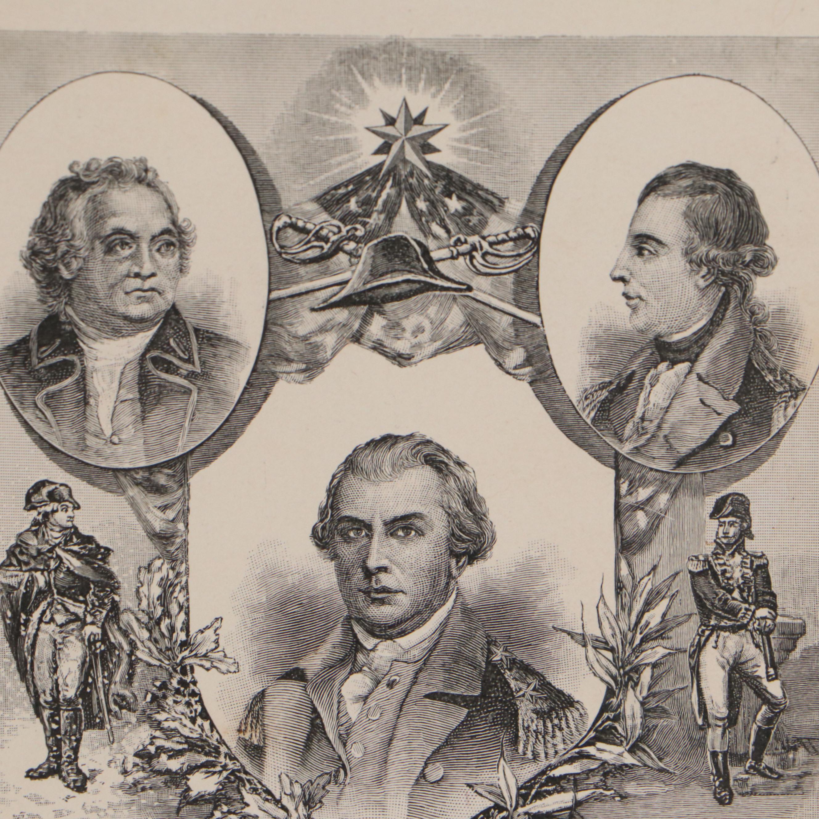 Revolutionary War Themed Wood Engravings, Circa 1886