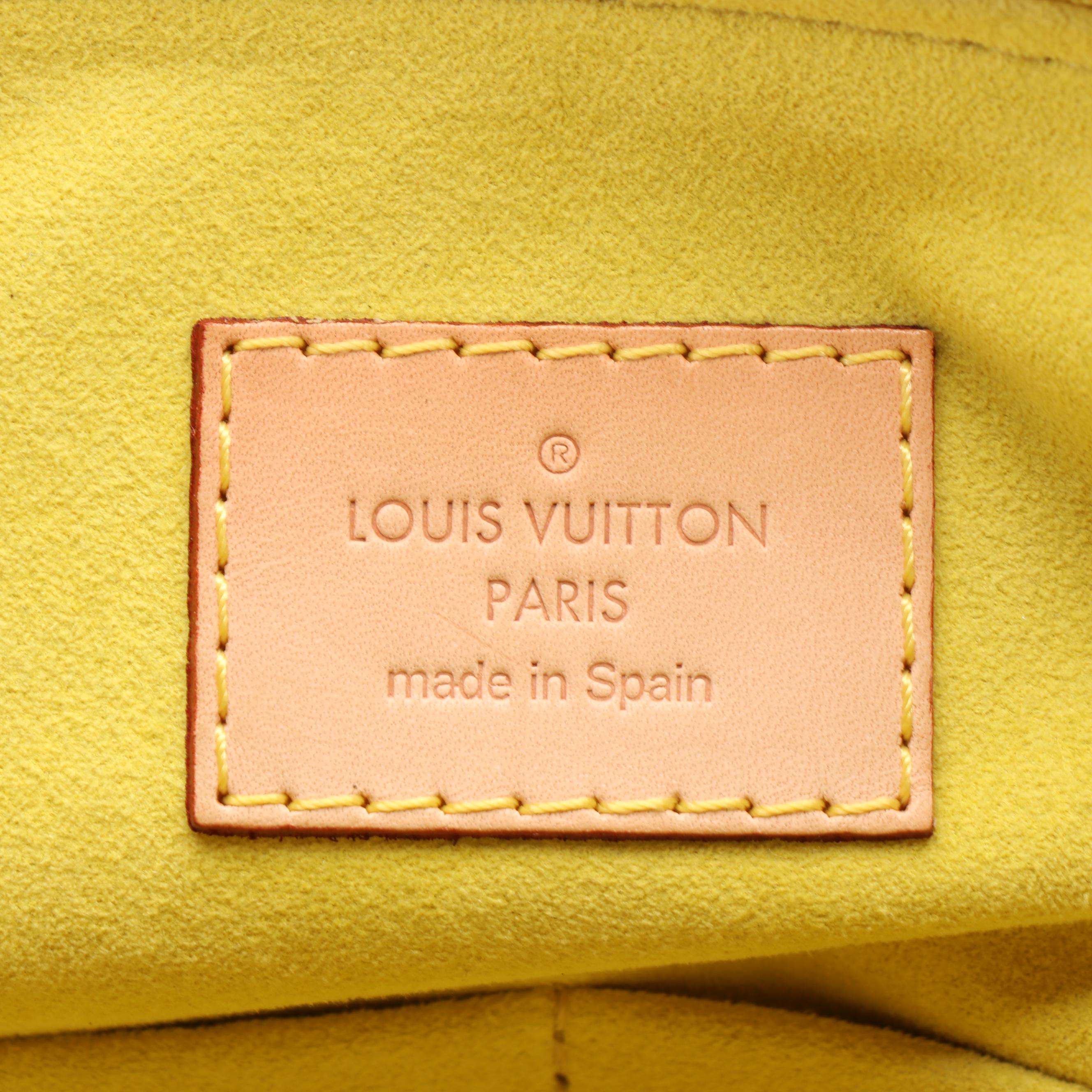 Louis Vuitton Pallas Tote in Monogram Canvas and Pistache Leather with Strap