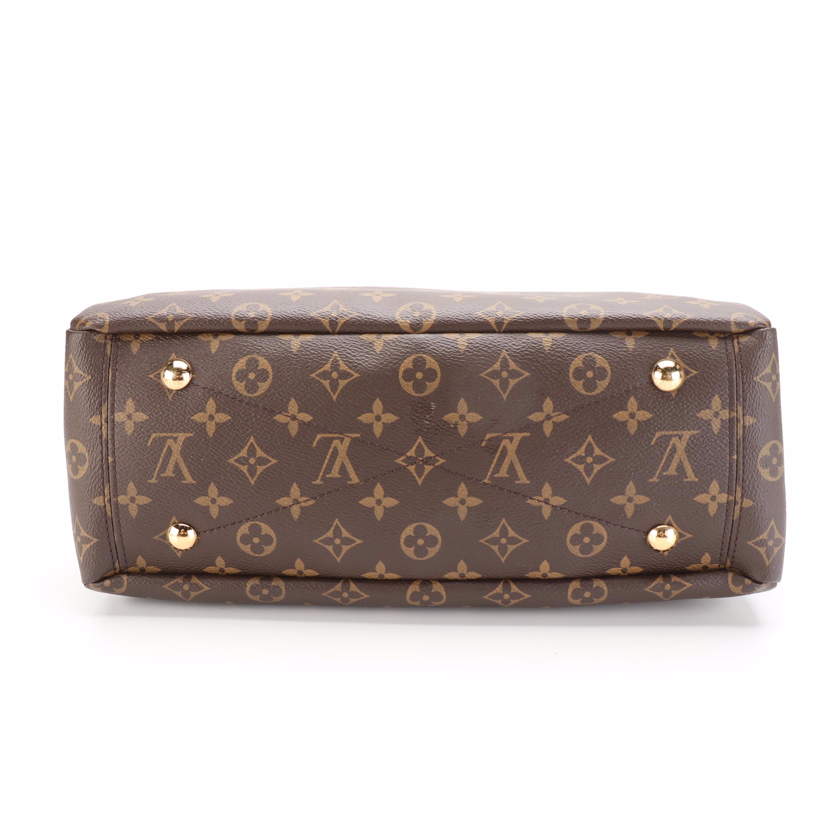 Louis Vuitton Pallas Tote in Monogram Canvas and Pistache Leather with Strap