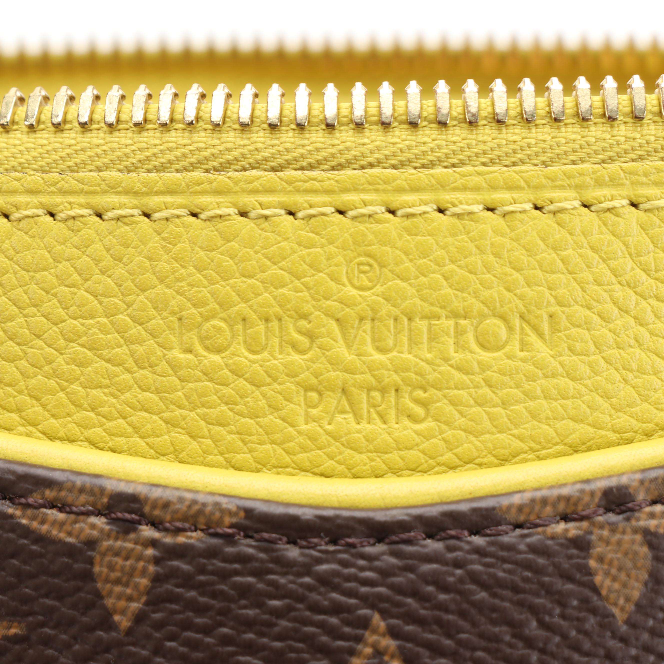 Louis Vuitton Pallas Tote in Monogram Canvas and Pistache Leather with Strap