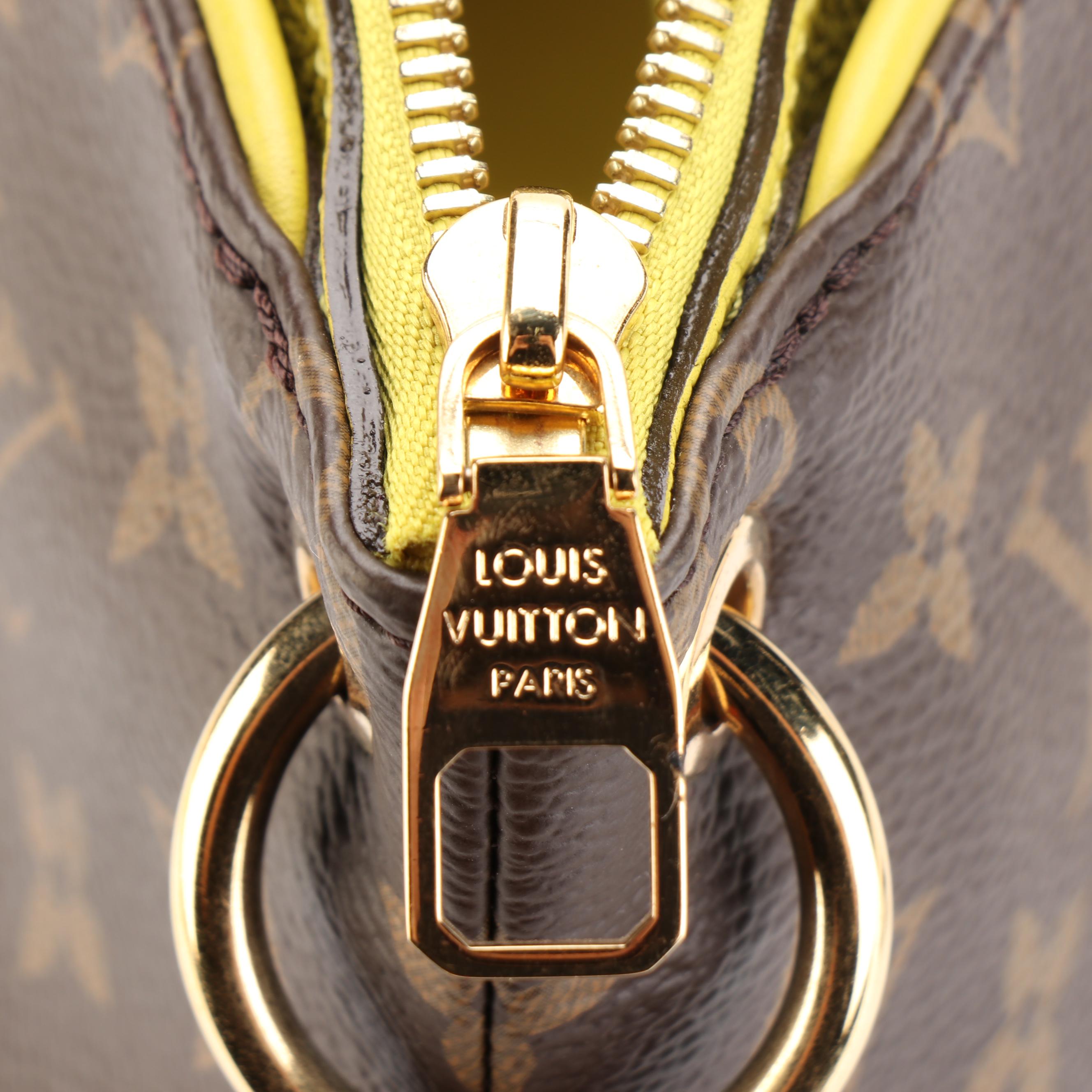 Louis Vuitton Pallas Tote in Monogram Canvas and Pistache Leather with Strap